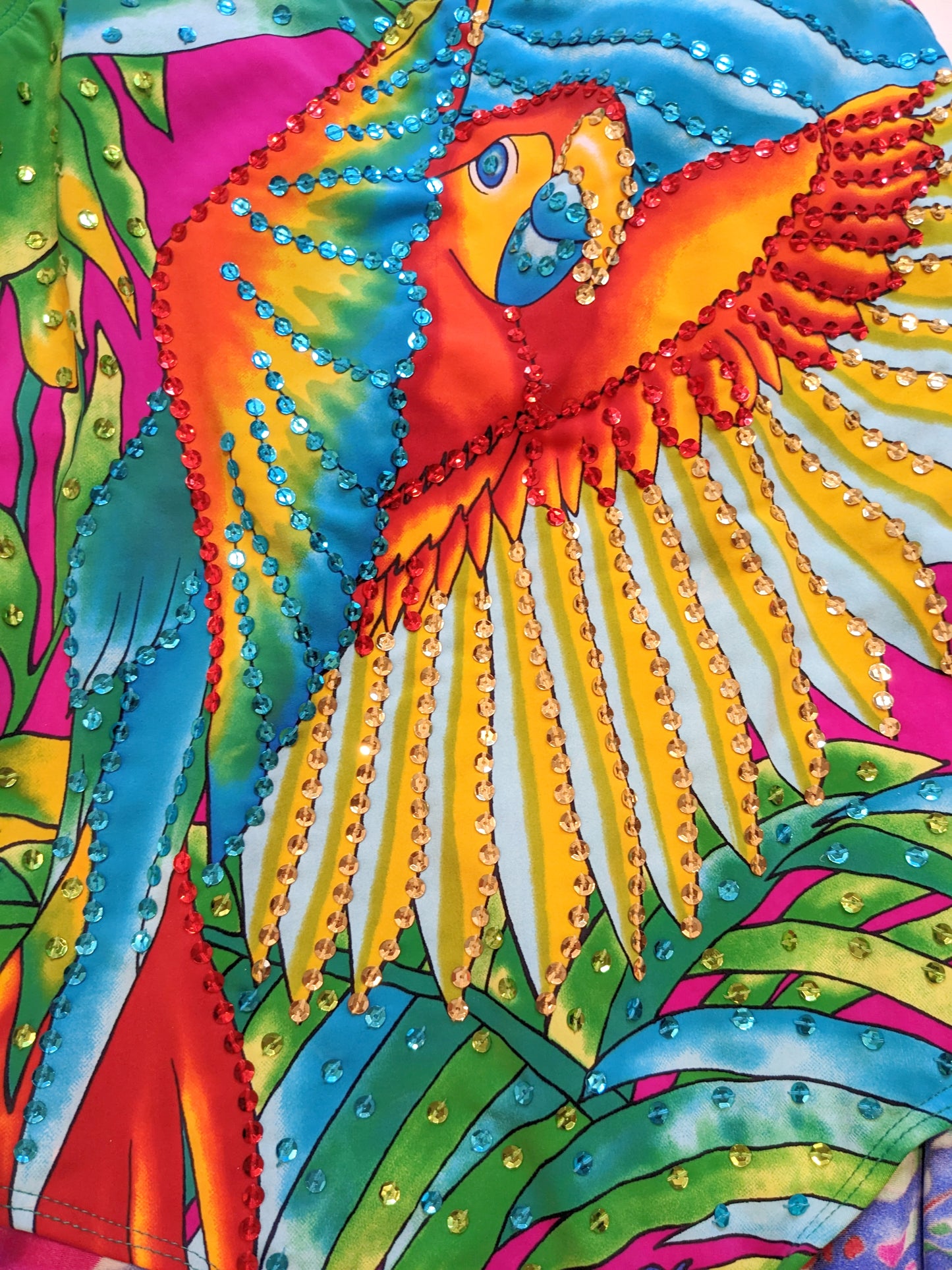 90s Rainbow sequin Parrot Swimsuit