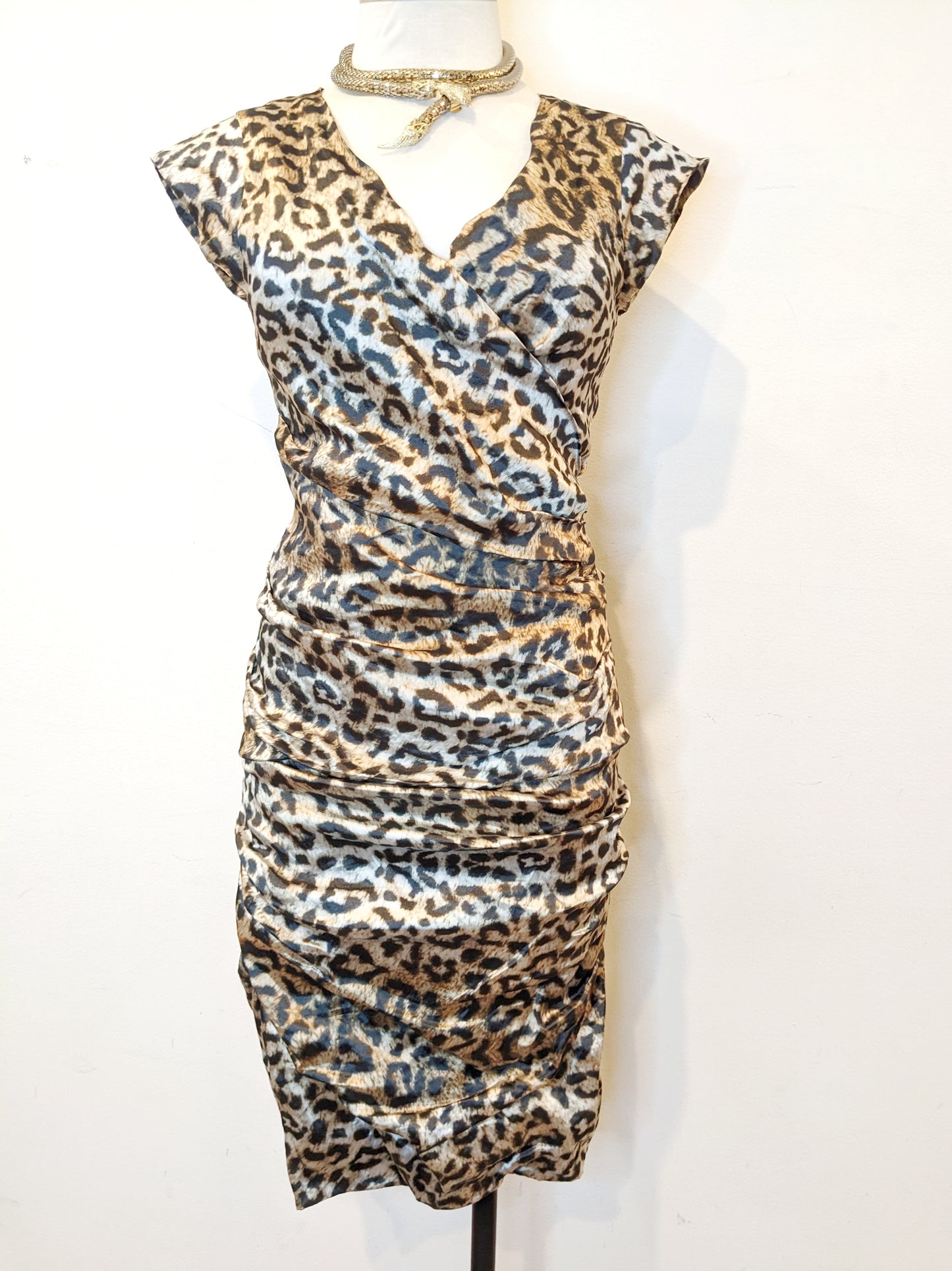Nicole Miller Ruched Leopard Skirt Set