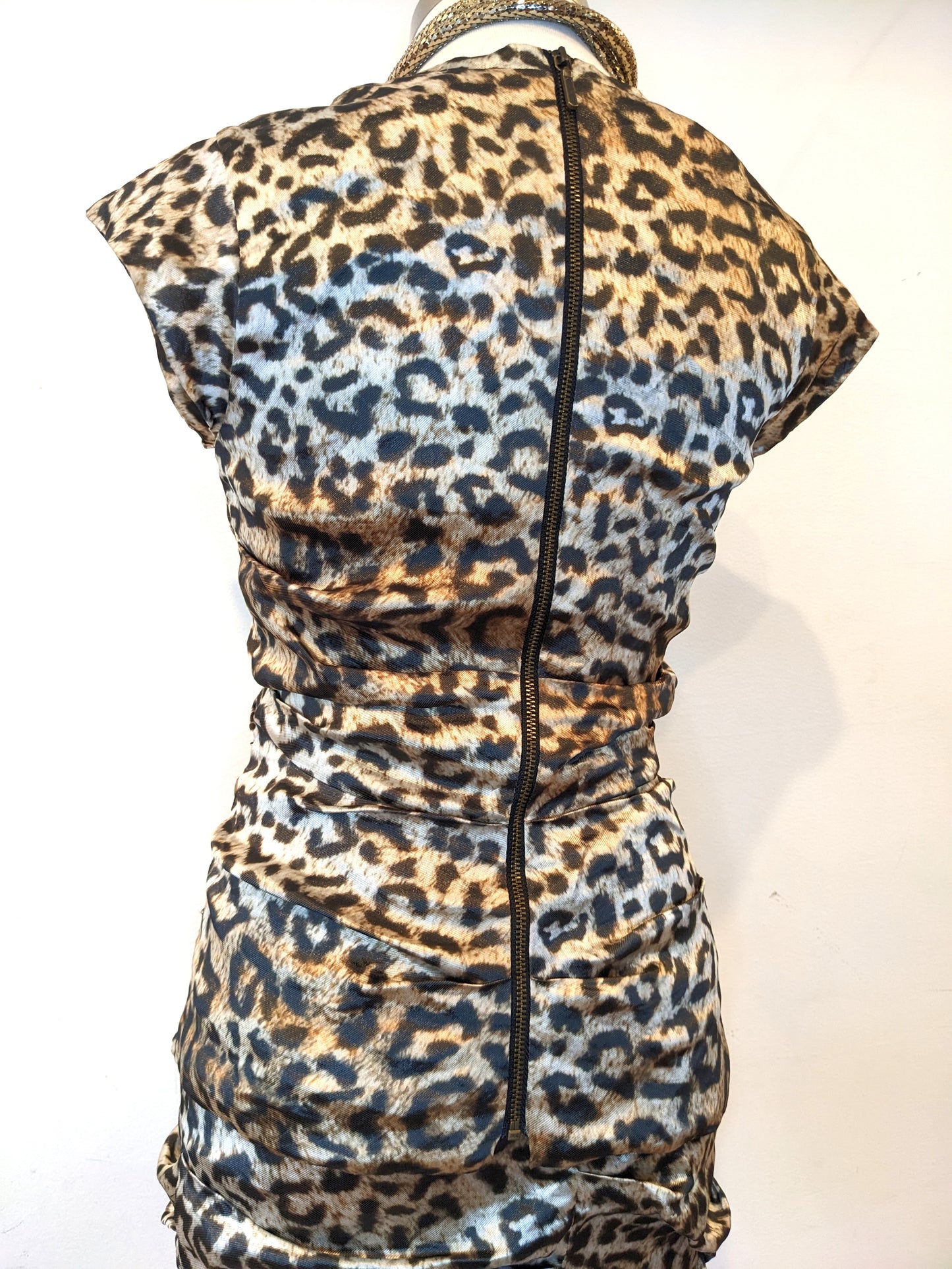 Nicole Miller Ruched Leopard Skirt Set