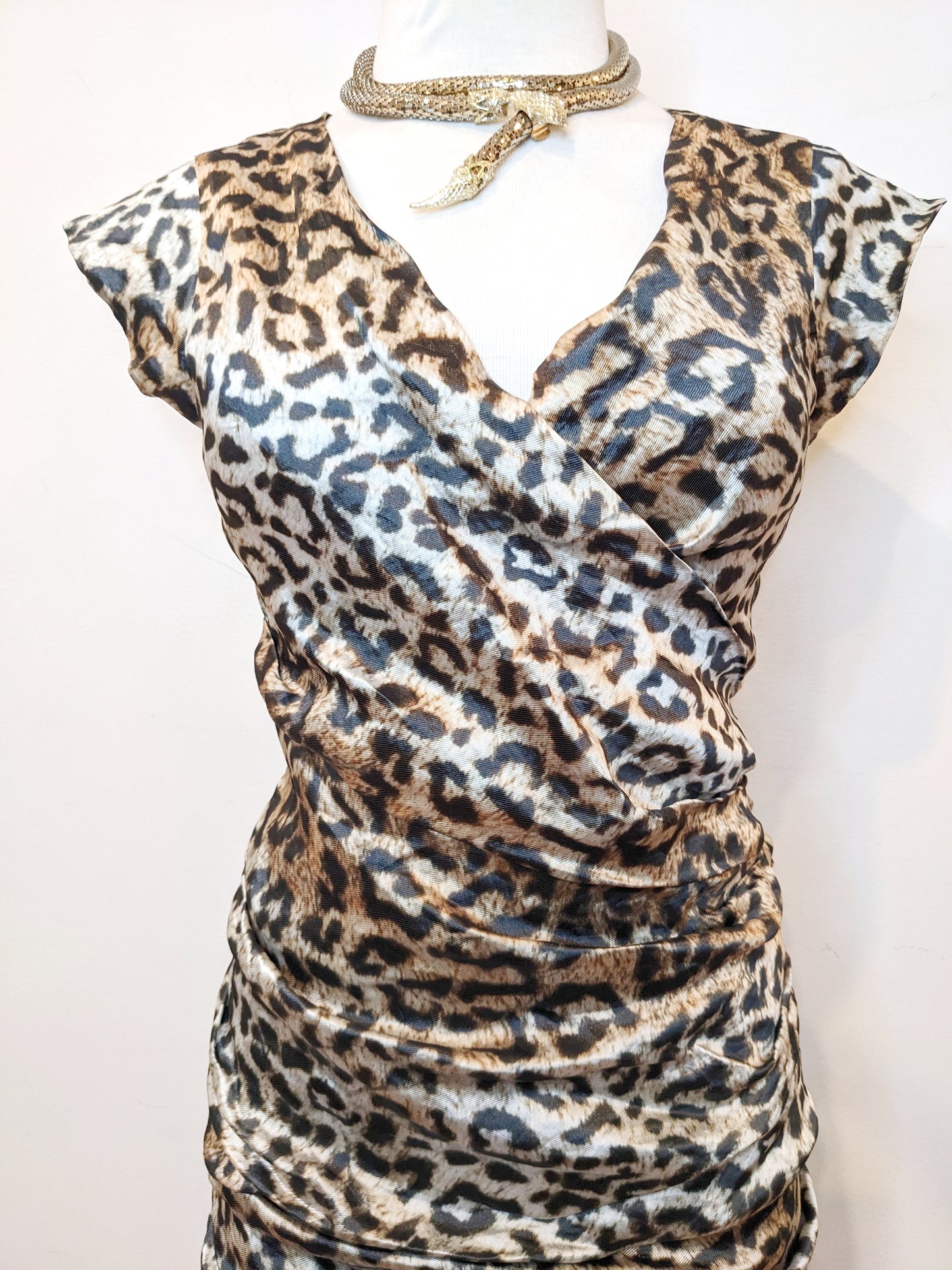 Nicole Miller Ruched Leopard Skirt Set