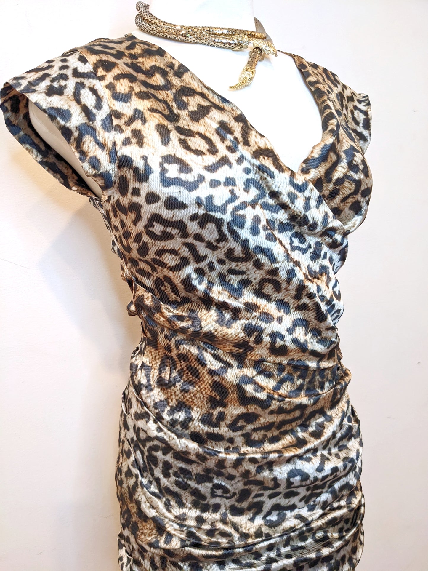 Nicole Miller Ruched Leopard Skirt Set