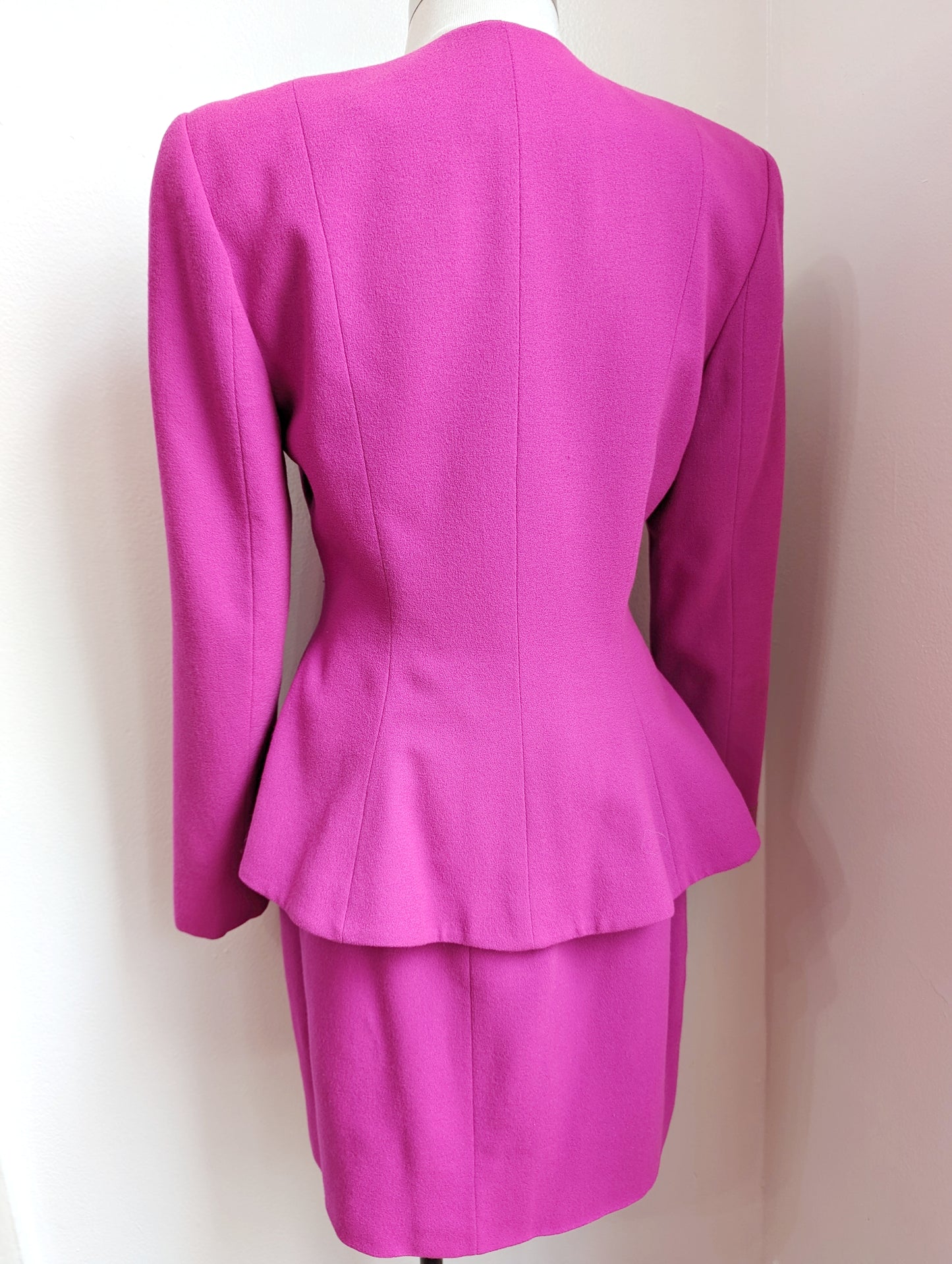 80s Hot Pink Matching Skirt Suit
