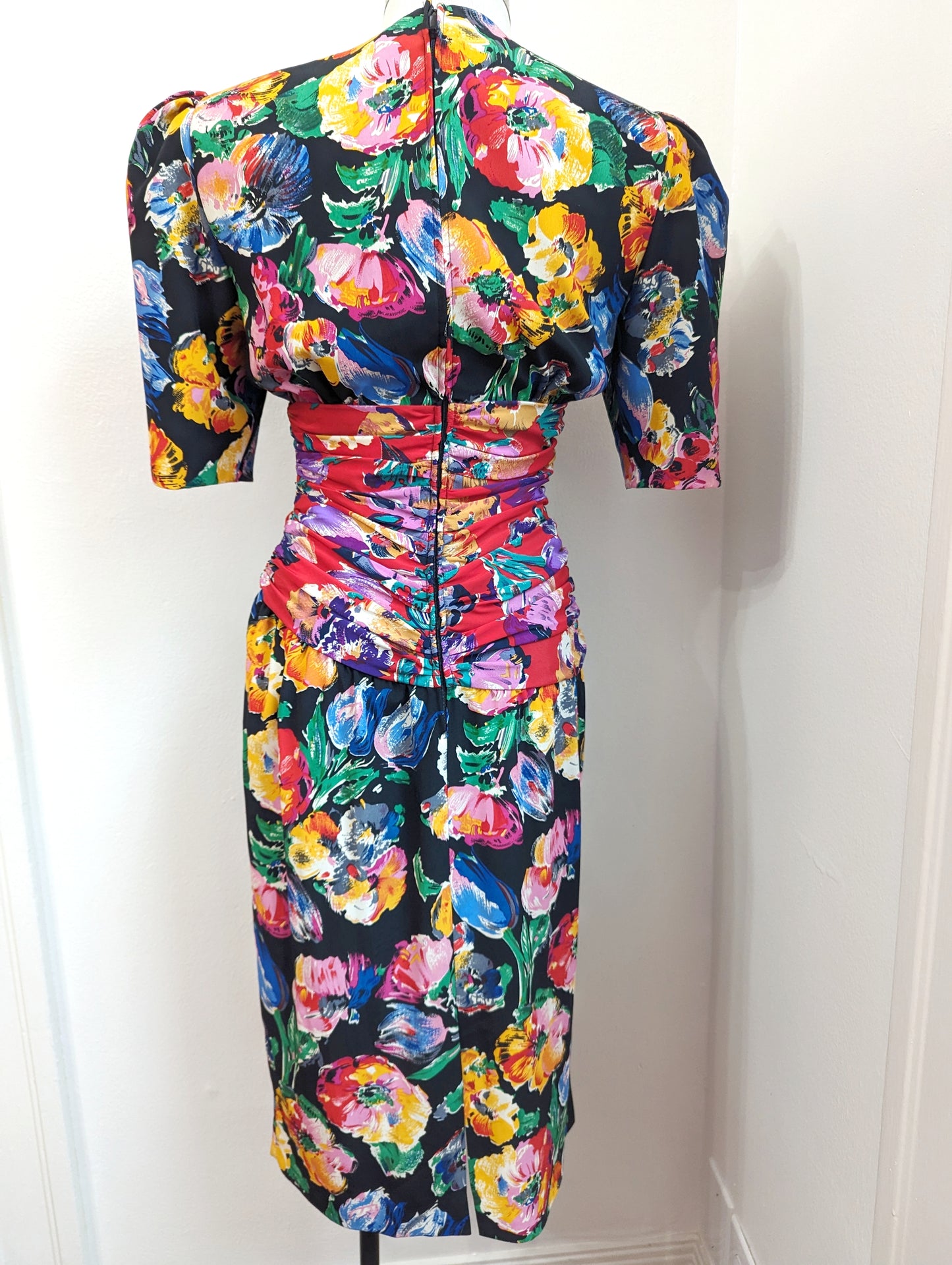 90s A.J. Bari Floral Garden Party Dress