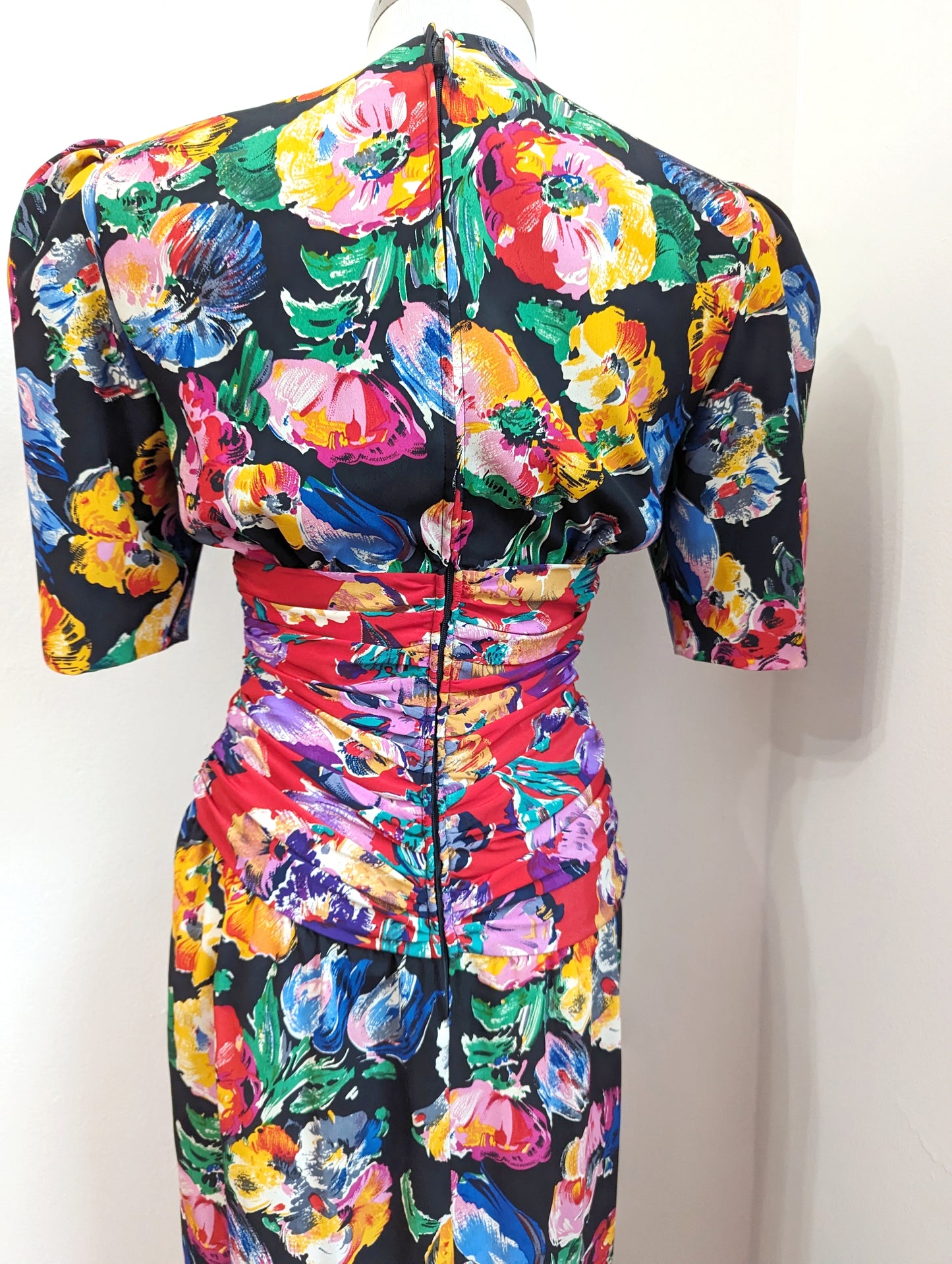 90s A.J. Bari Floral Garden Party Dress