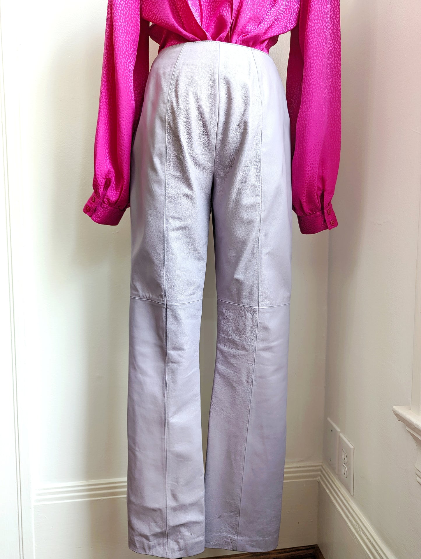Y2K Lilac Purple Leather Pants