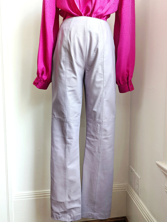 Y2K Lilac Purple Leather Pants
