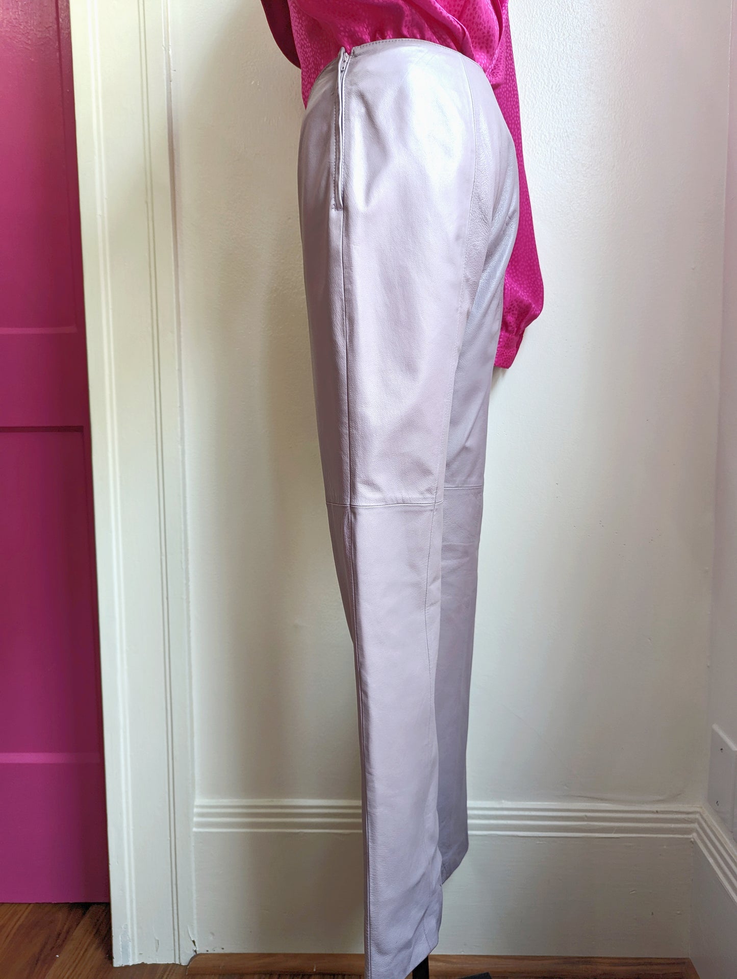 Y2K Lilac Purple Leather Pants