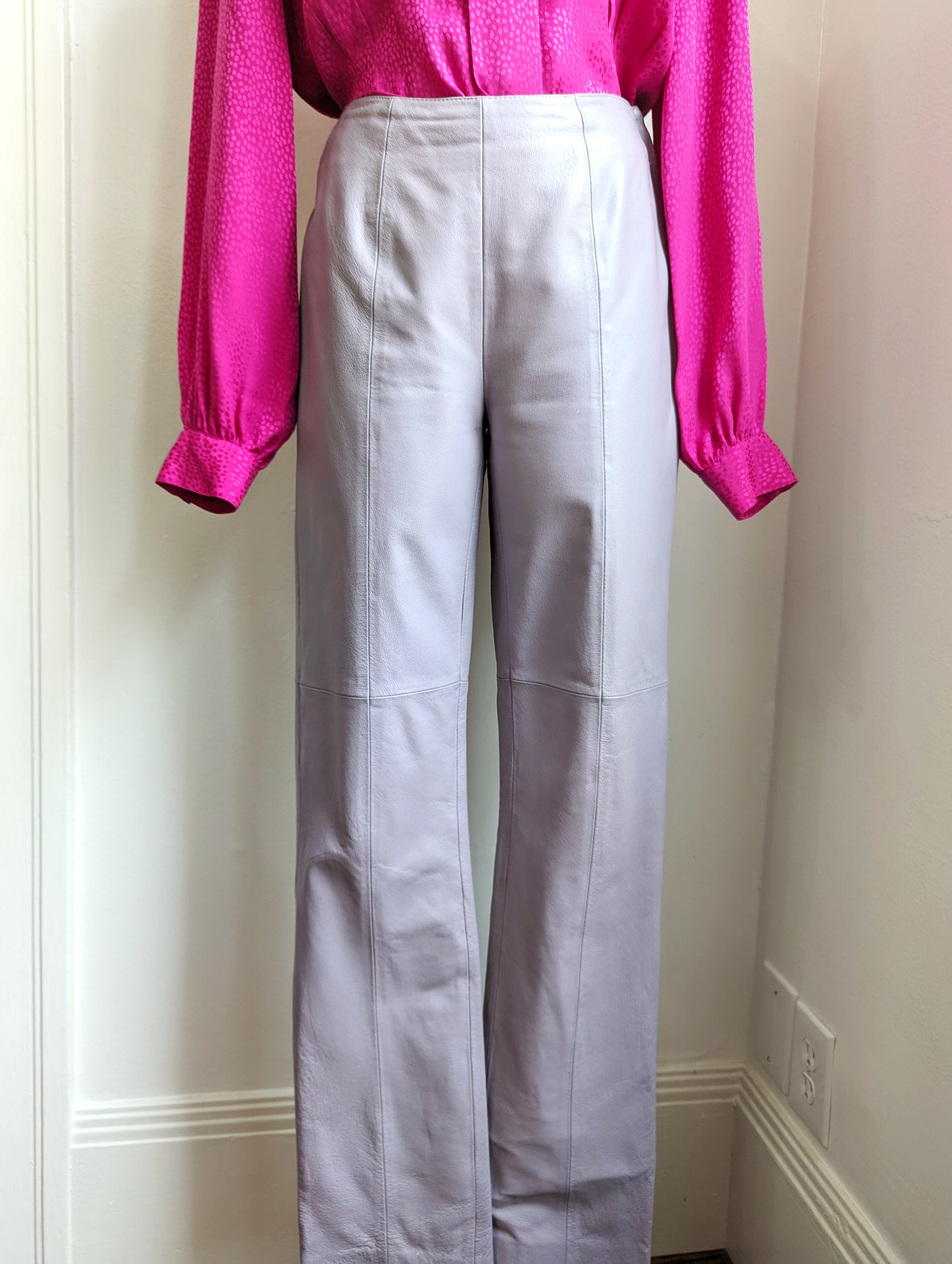 Y2K Lilac Purple Leather Pants