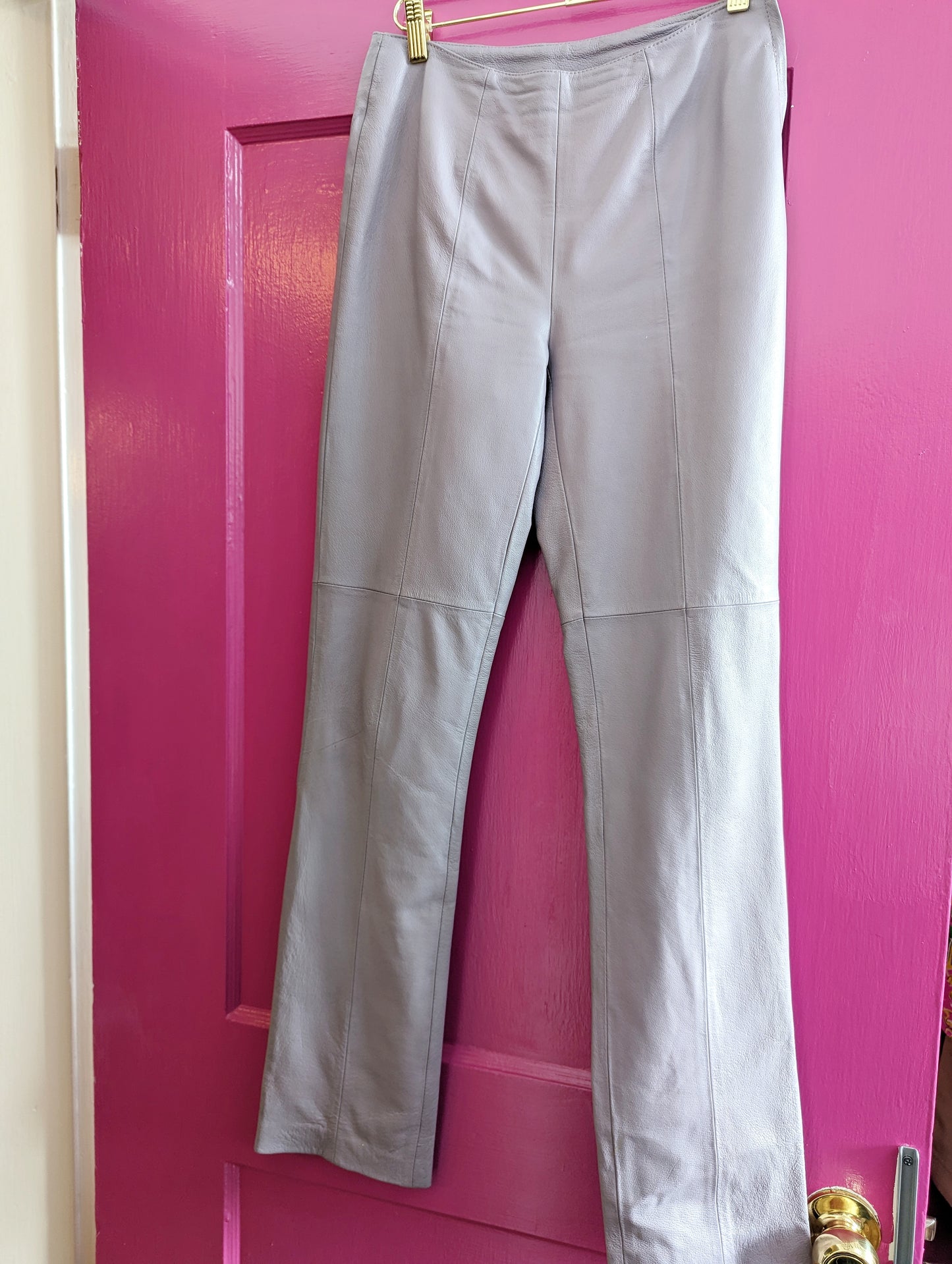Y2K Lilac Purple Leather Pants