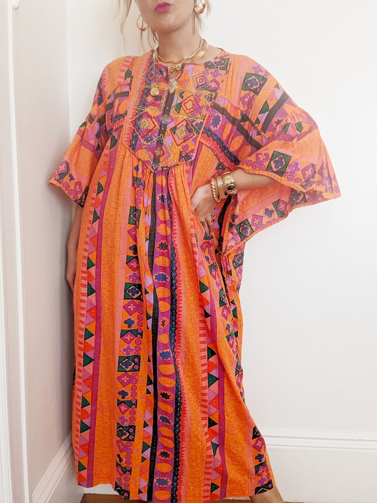 90s Kathleen Usherwood Cotton Kaftan