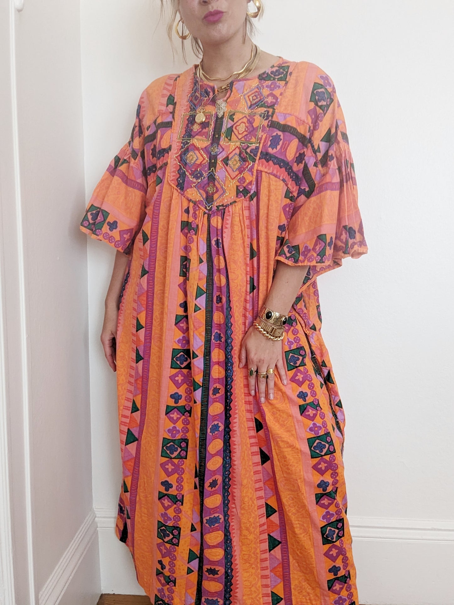 90s Kathleen Usherwood Cotton Kaftan