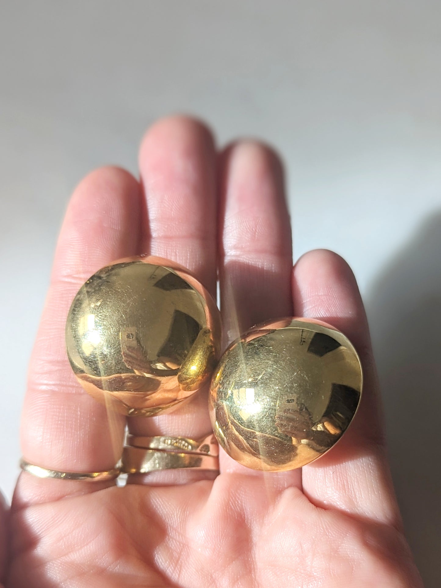 Gold Oversized Round Studs