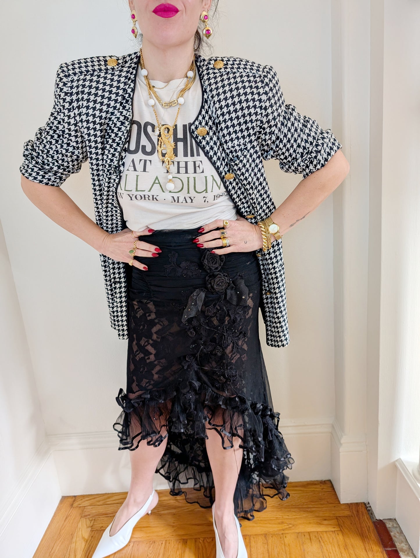 Oleg Cassini Gingham Blazer