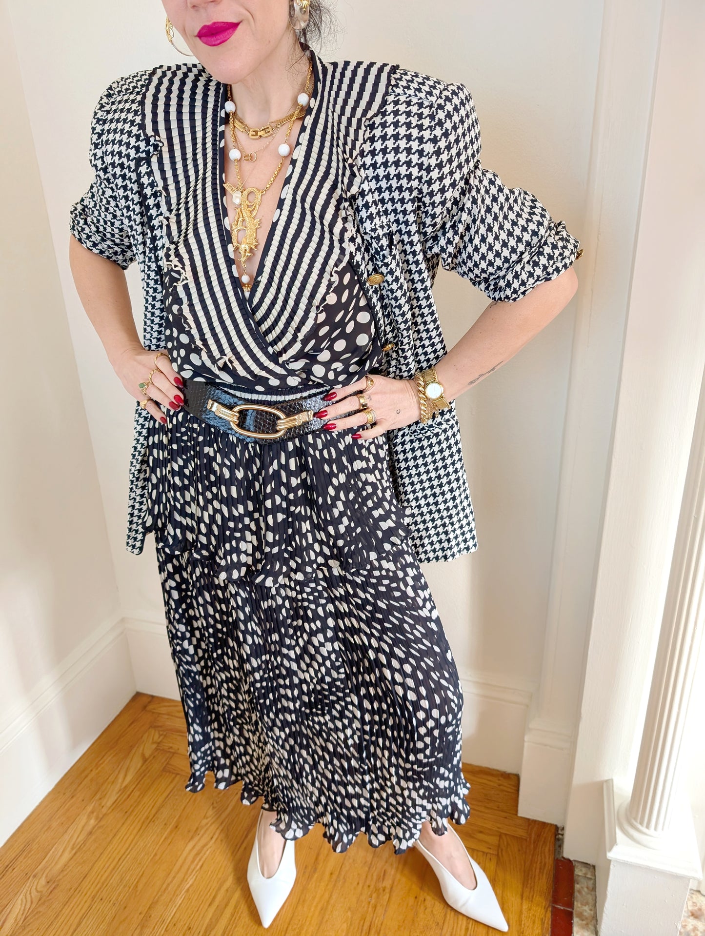 Oleg Cassini Gingham Blazer