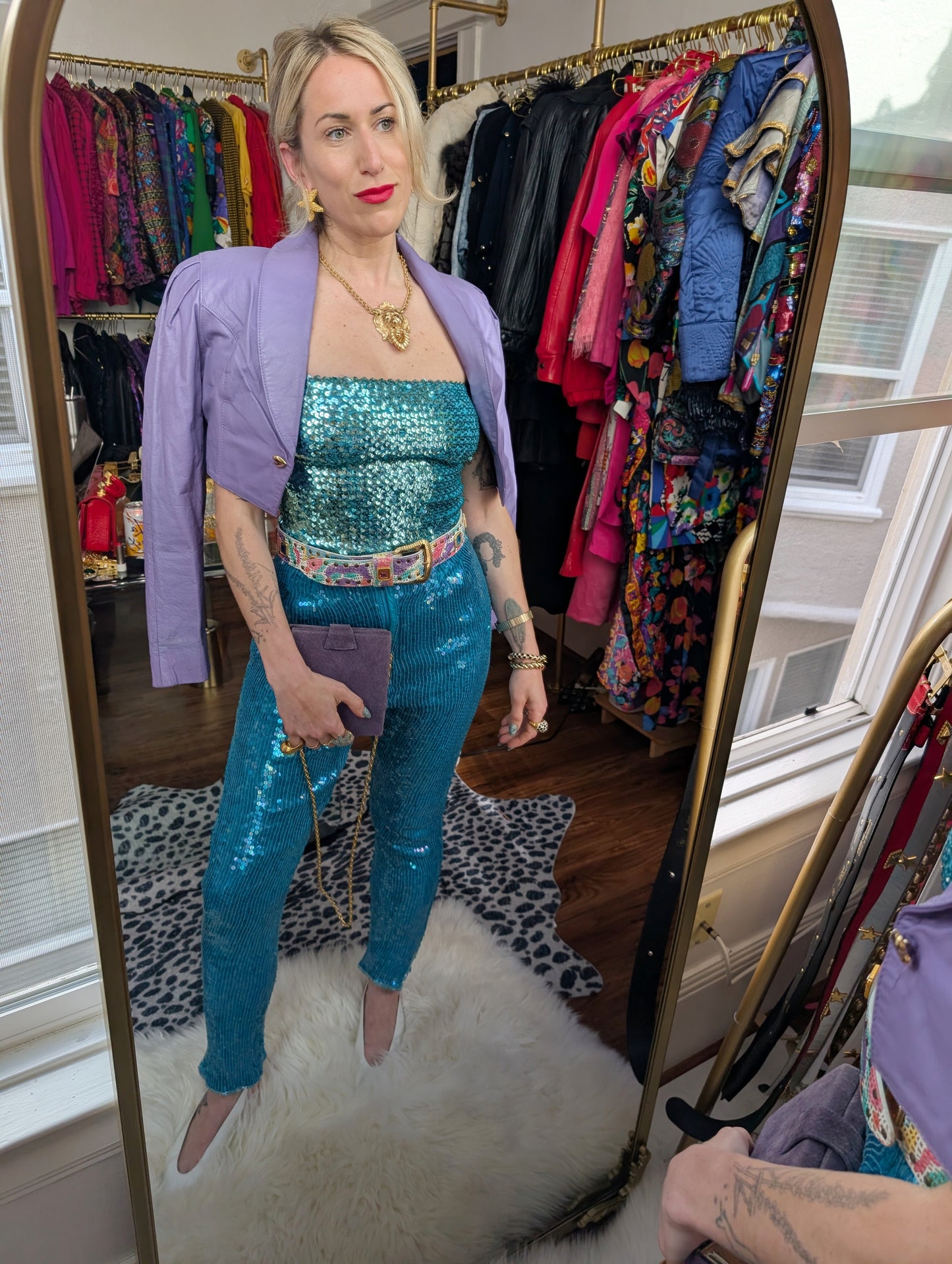 Sparkly Blue Sequin Tube Top