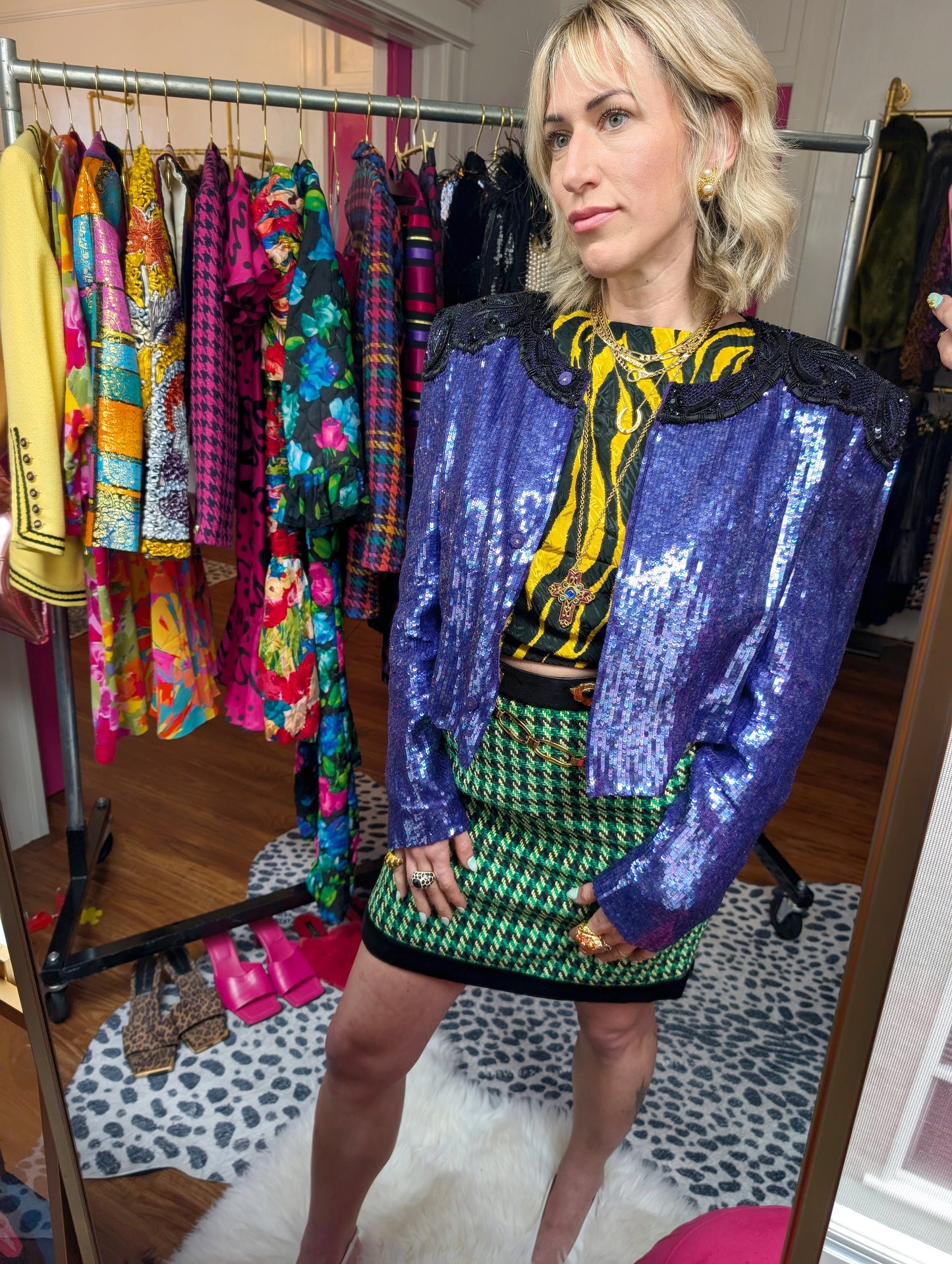 90s Carolina Herrera Sequin Jacket