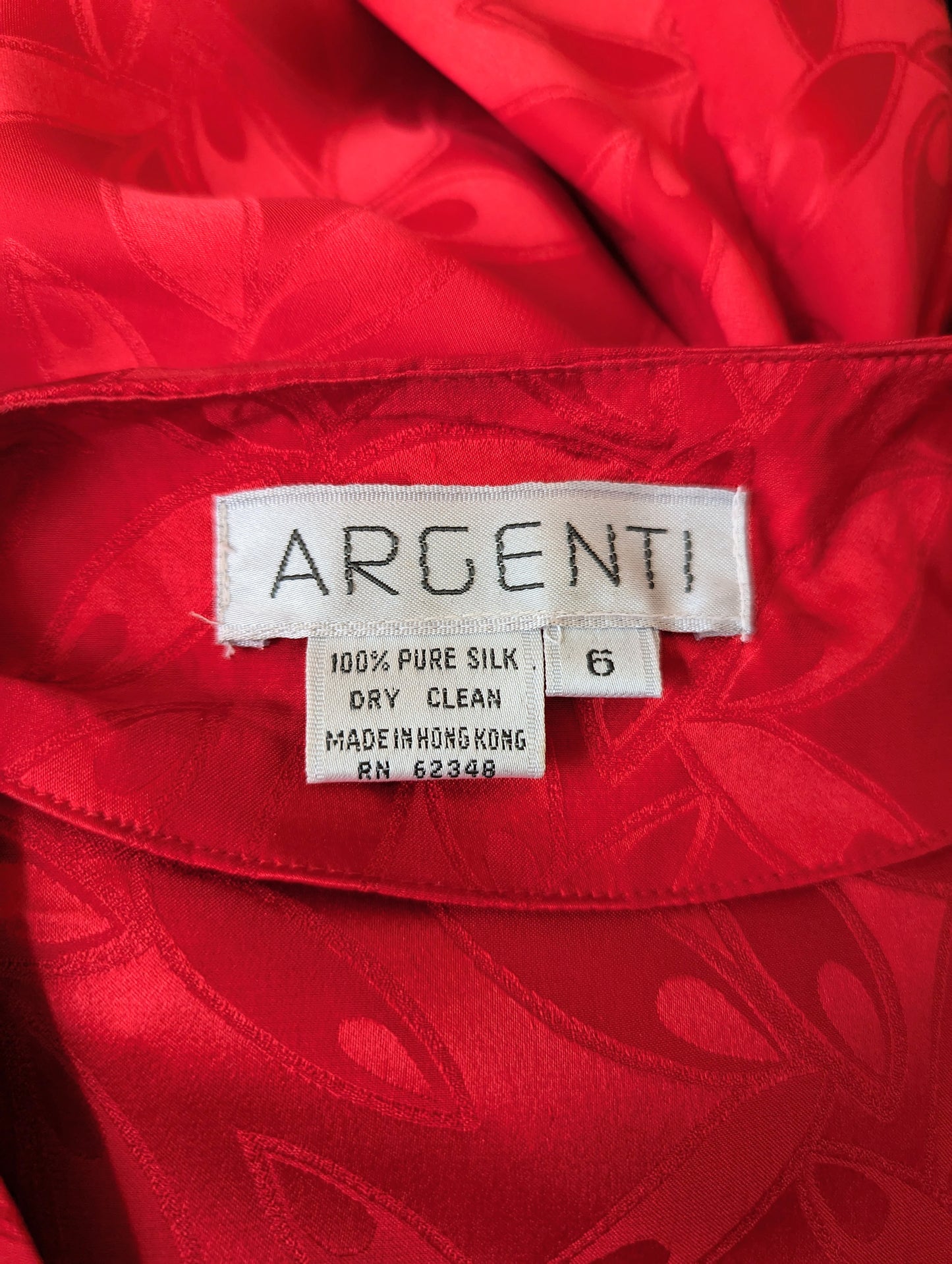 90s Red Silk Wrap Dress