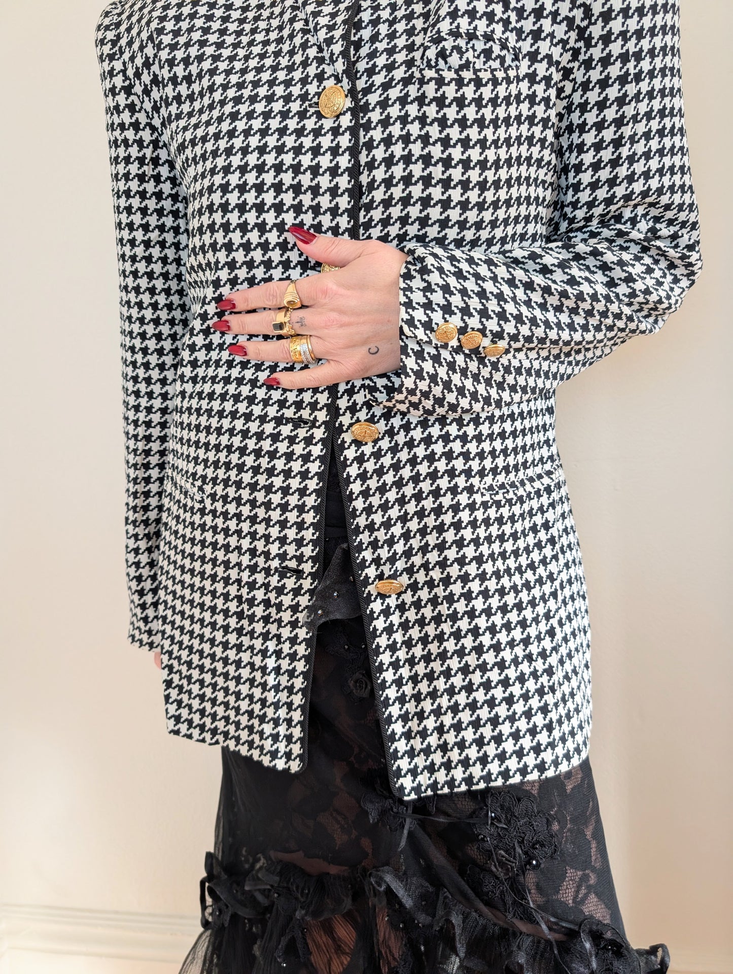 Oleg Cassini Gingham Blazer