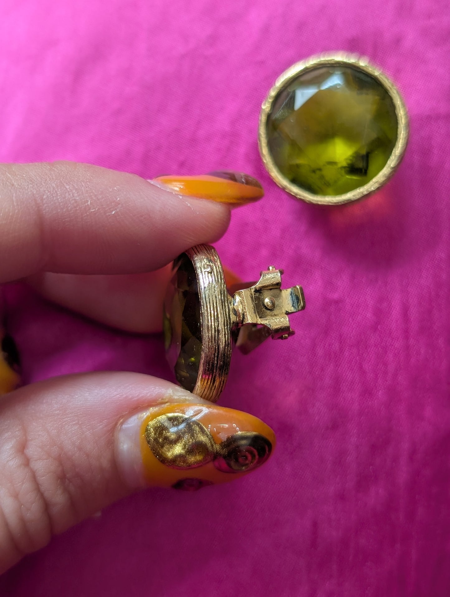 Vintage Green Stone Studs
