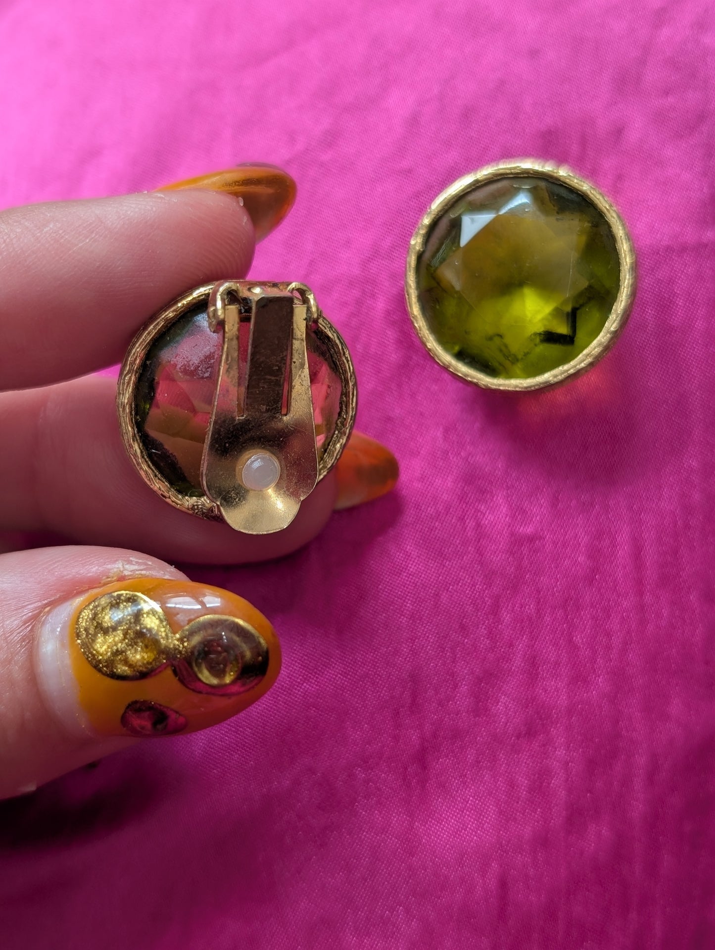 Vintage Green Stone Studs
