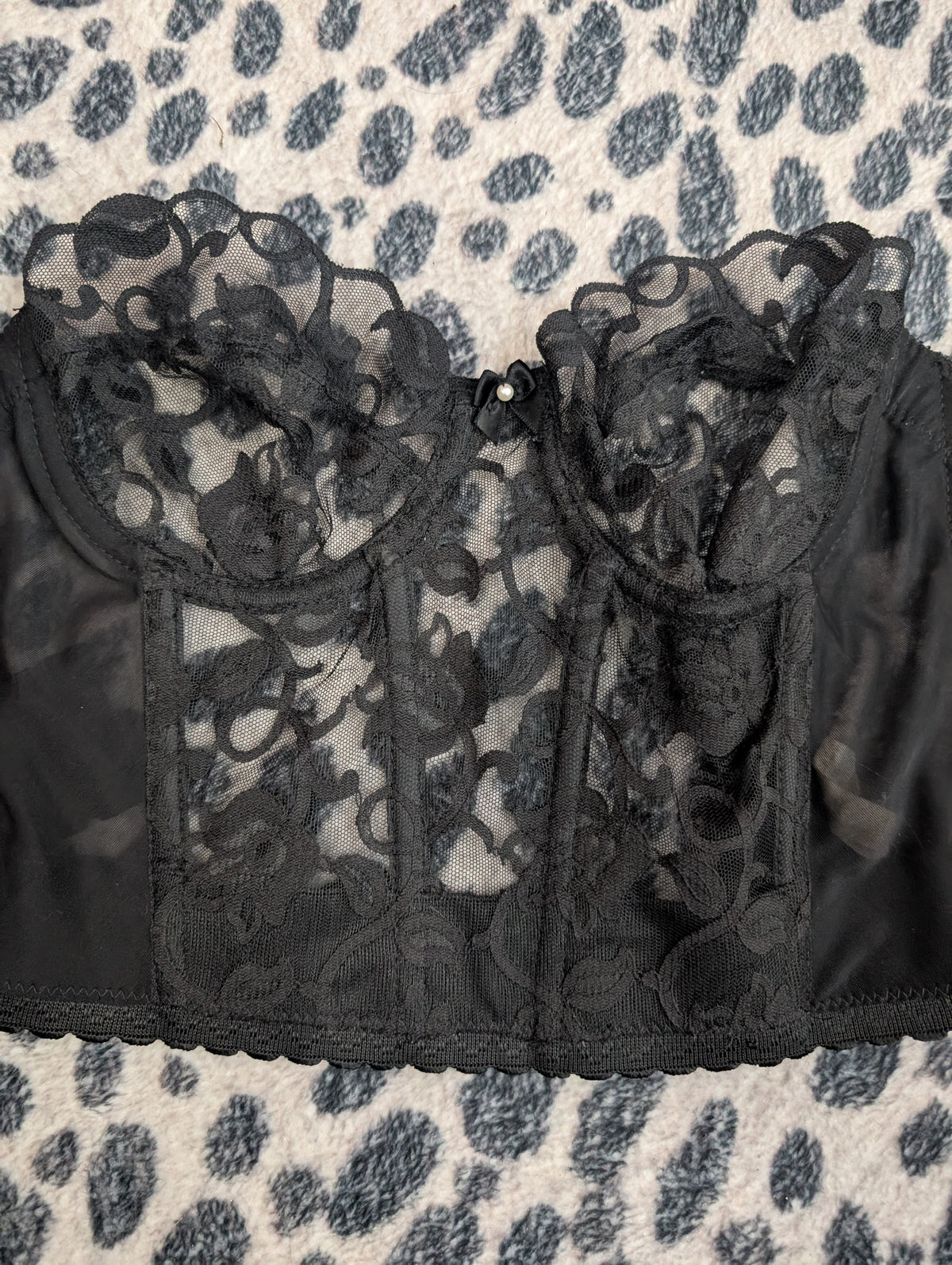 Black Lace Bustier Top