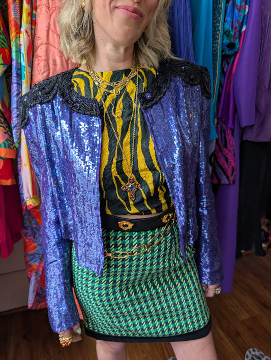 90s Carolina Herrera Sequin Jacket