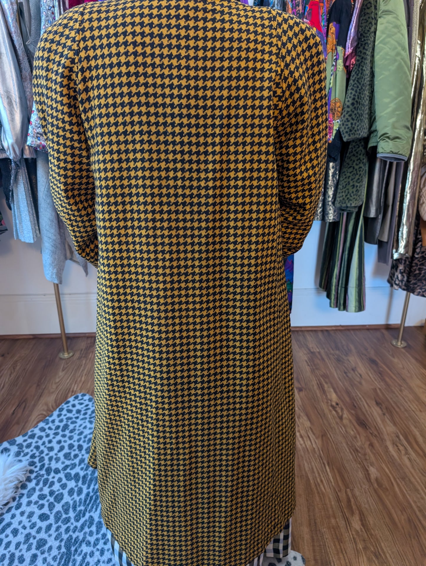 90s Houndstooth Swing Coat