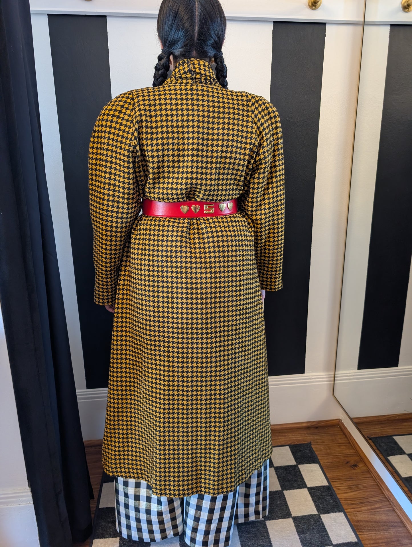 90s Houndstooth Swing Coat