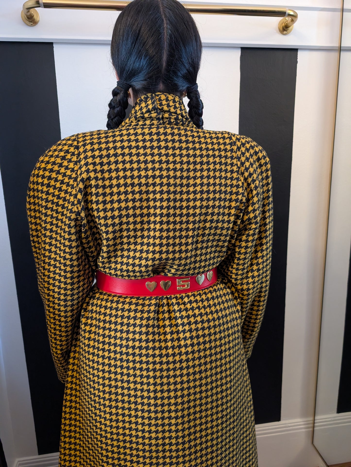 90s Houndstooth Swing Coat