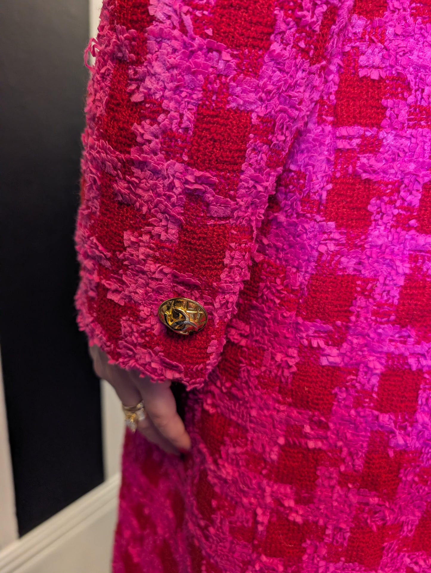 90s Tweed Plaid Tailored Jacket