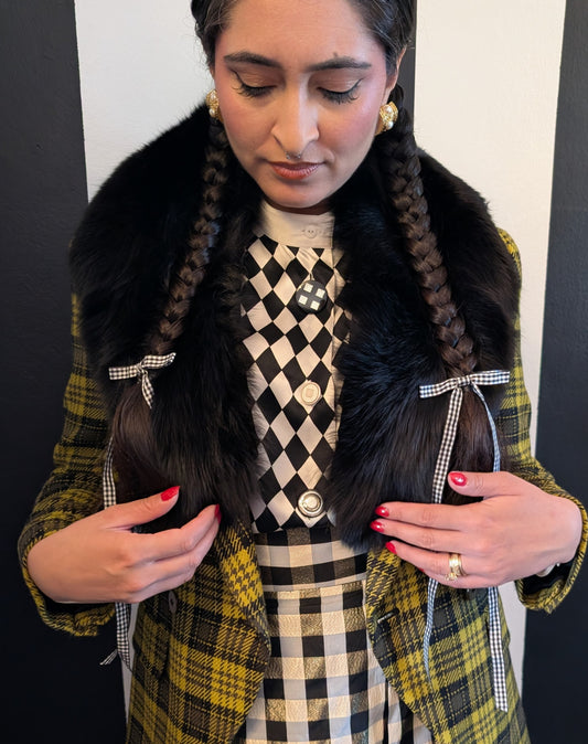 Vintage Black Fox Fur Collar