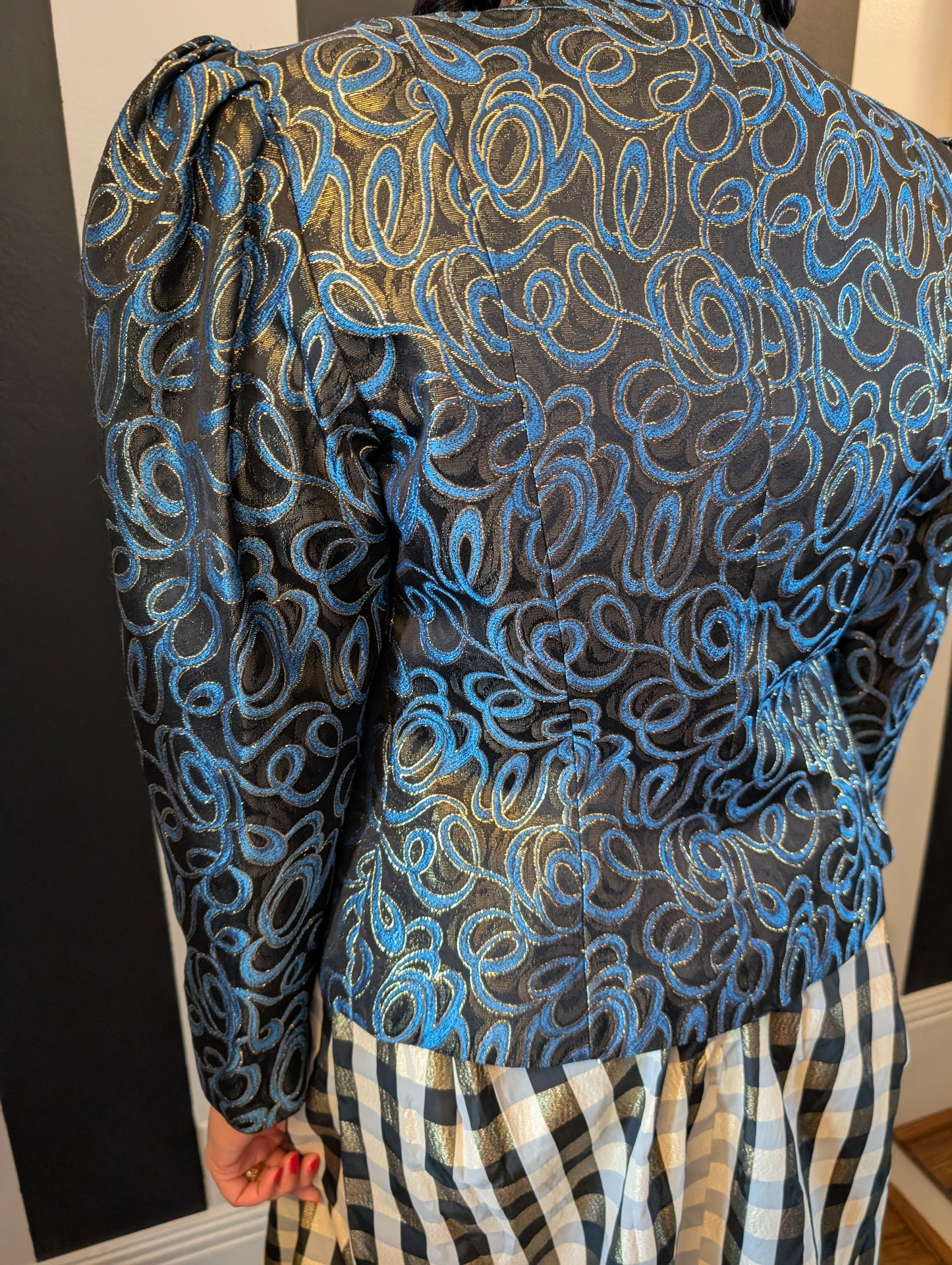 80s Guy Laroche Metallic Peplum Jacket