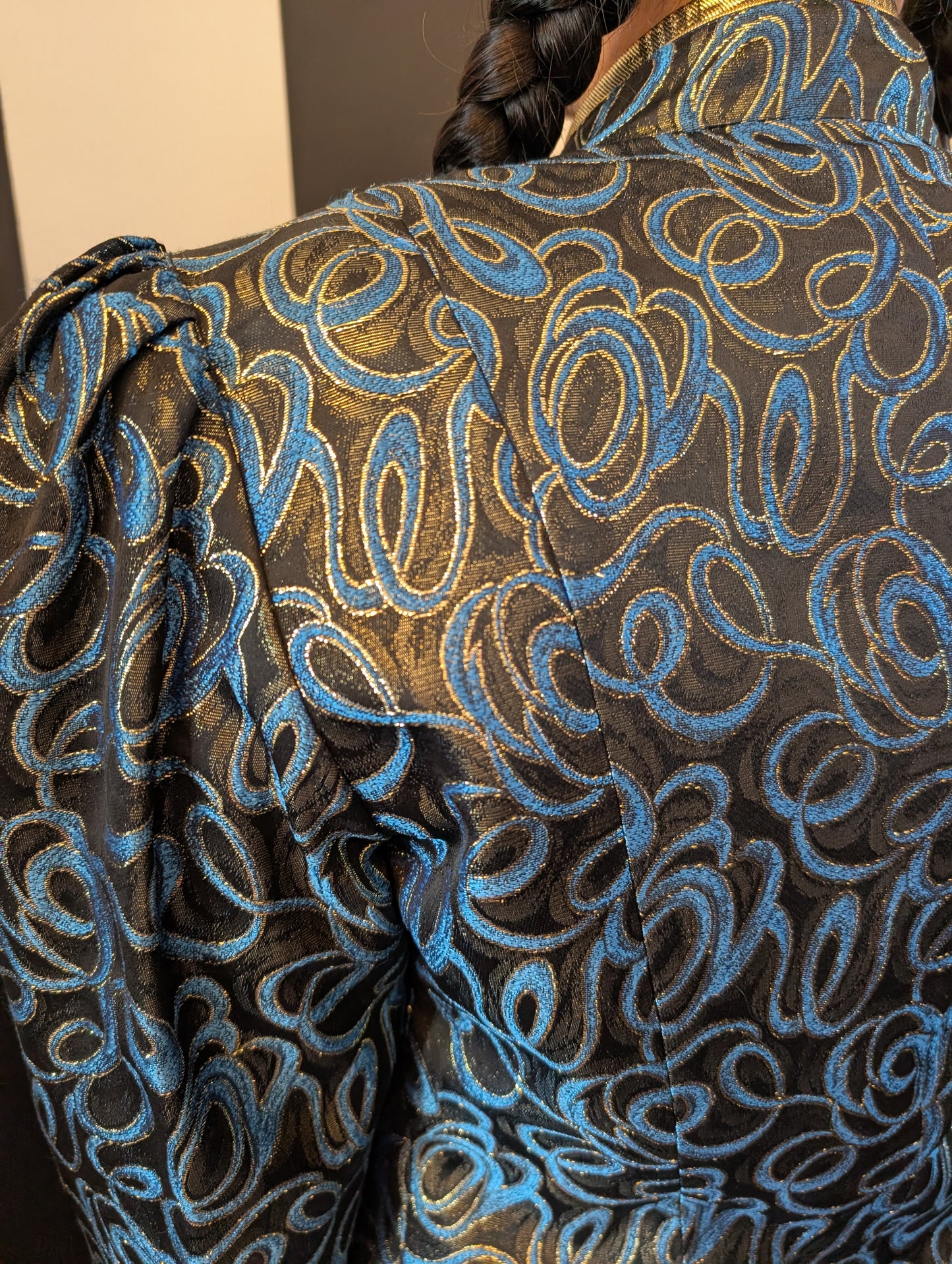 80s Guy Laroche Metallic Peplum Jacket