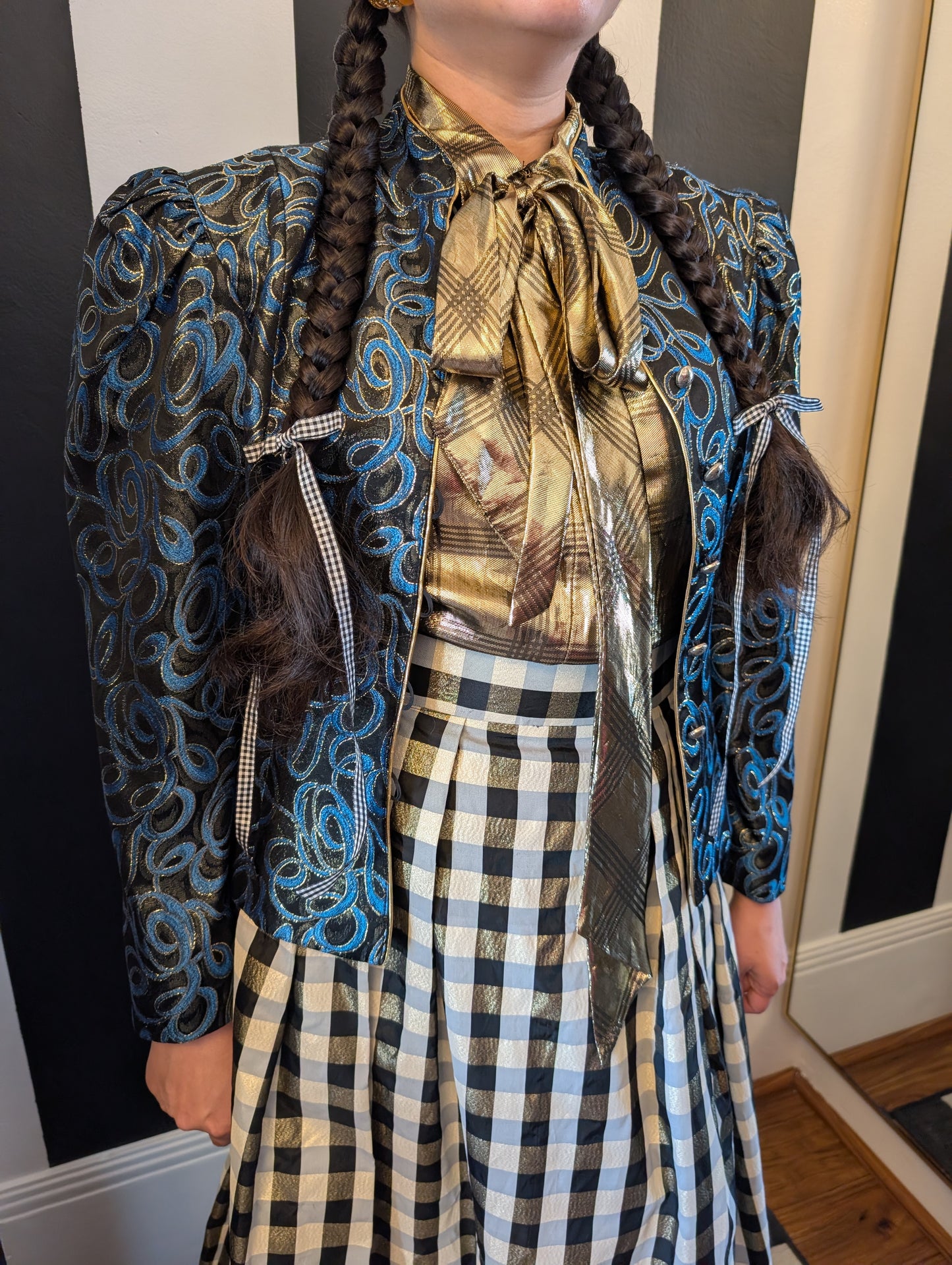 80s Guy Laroche Metallic Peplum Jacket
