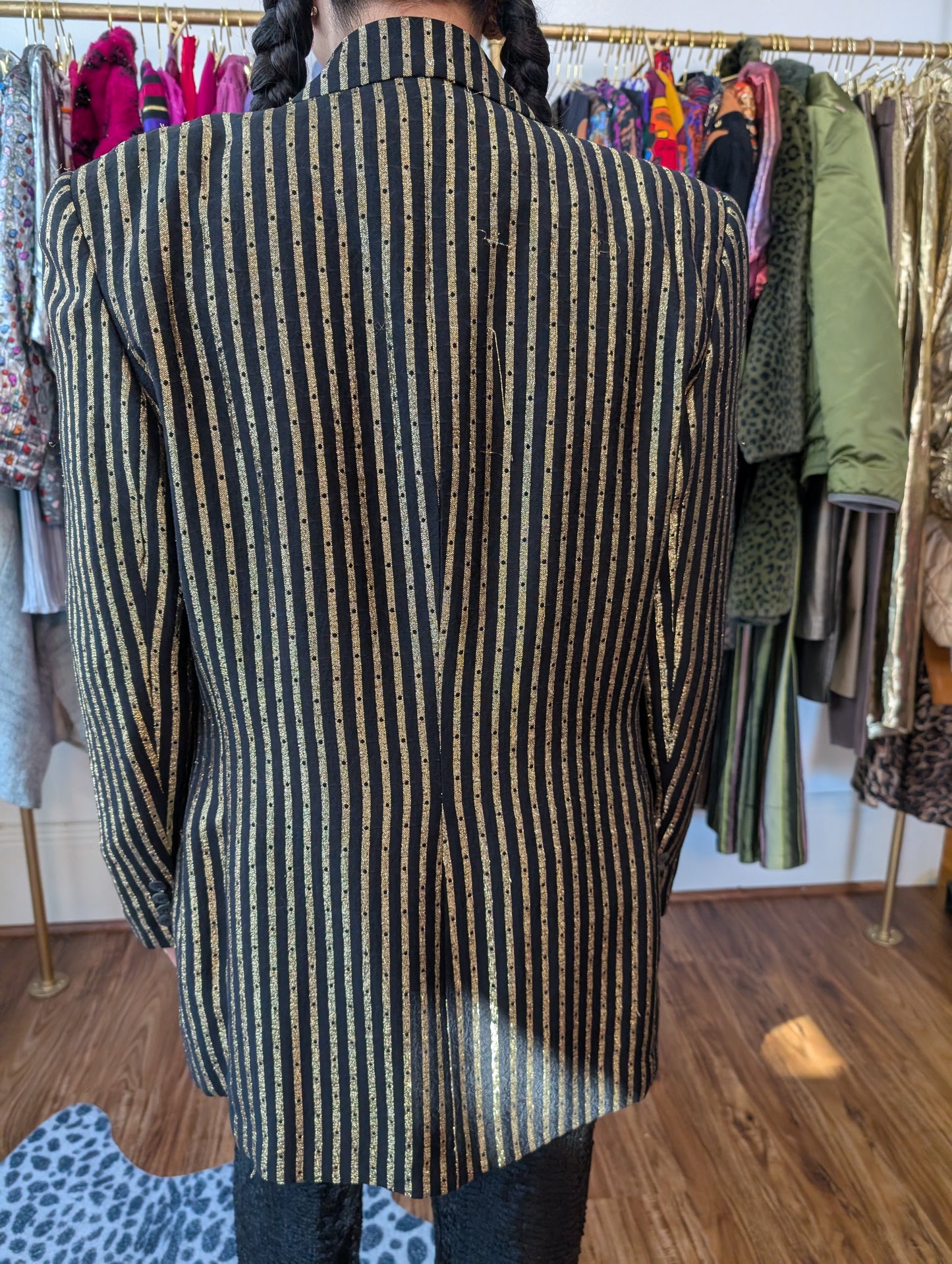 90s Metallic Striped Blazer