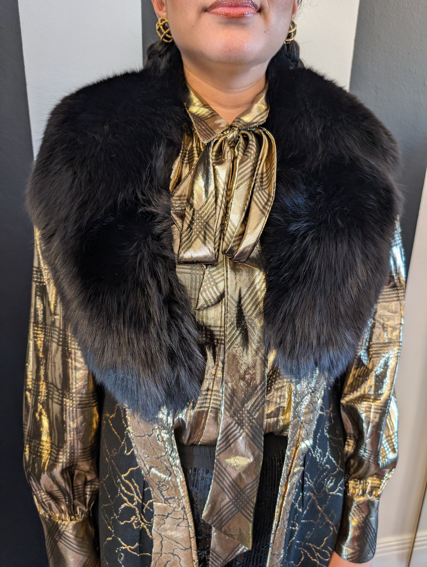 Vintage Black Fox Fur Collar