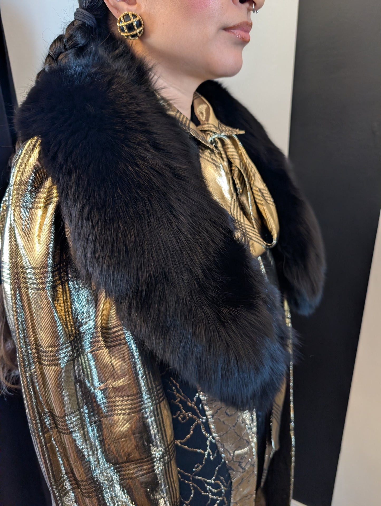 Vintage Black Fox Fur Collar