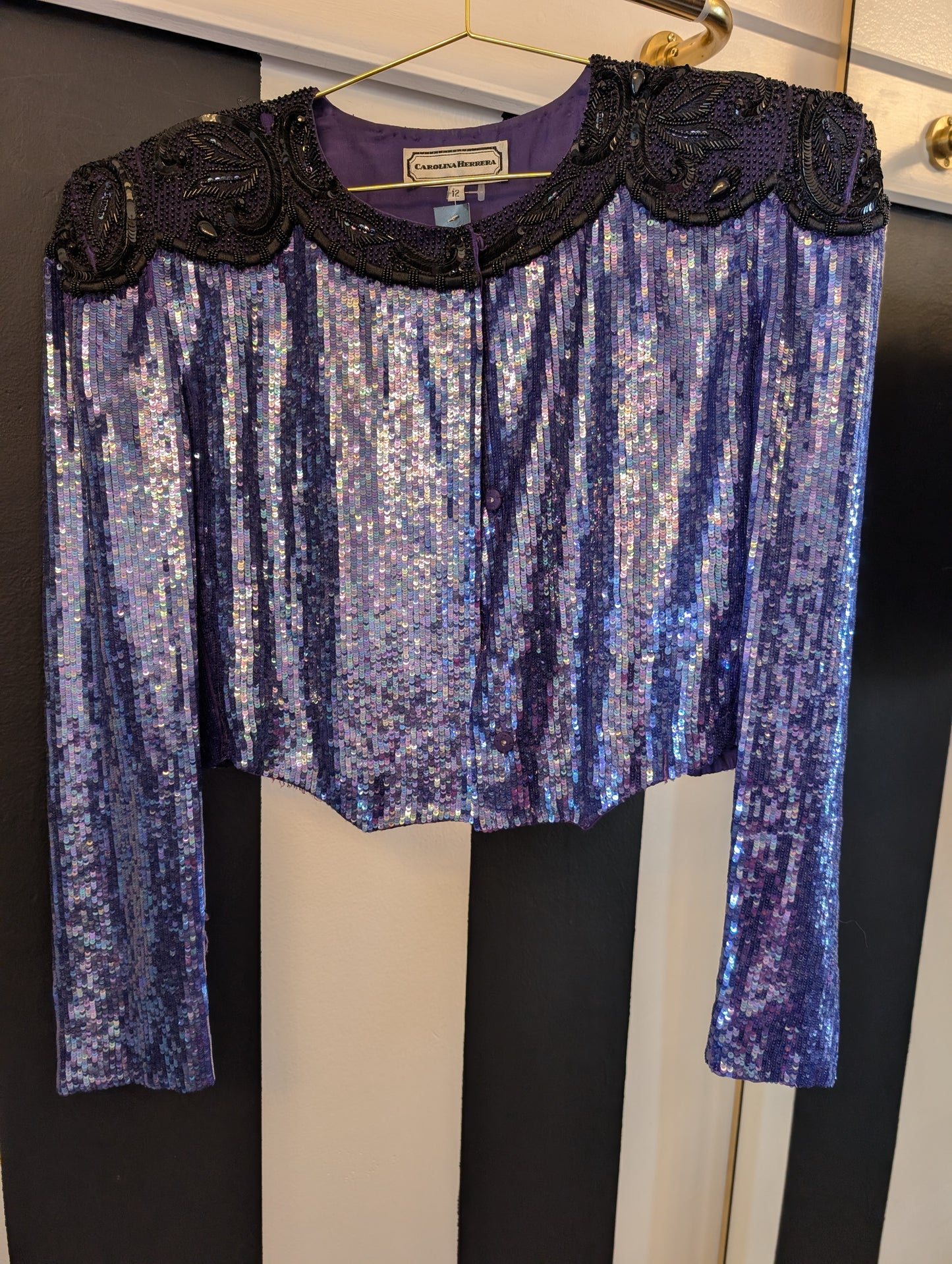 90s Carolina Herrera Sequin Jacket