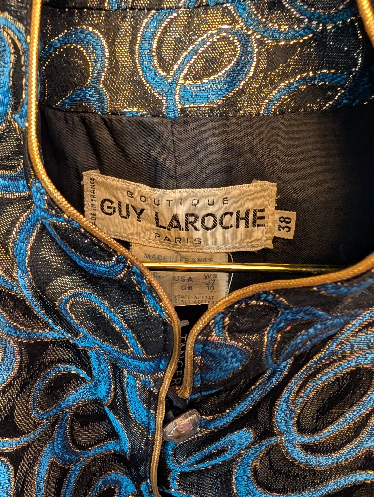 80s Guy Laroche Metallic Peplum Jacket