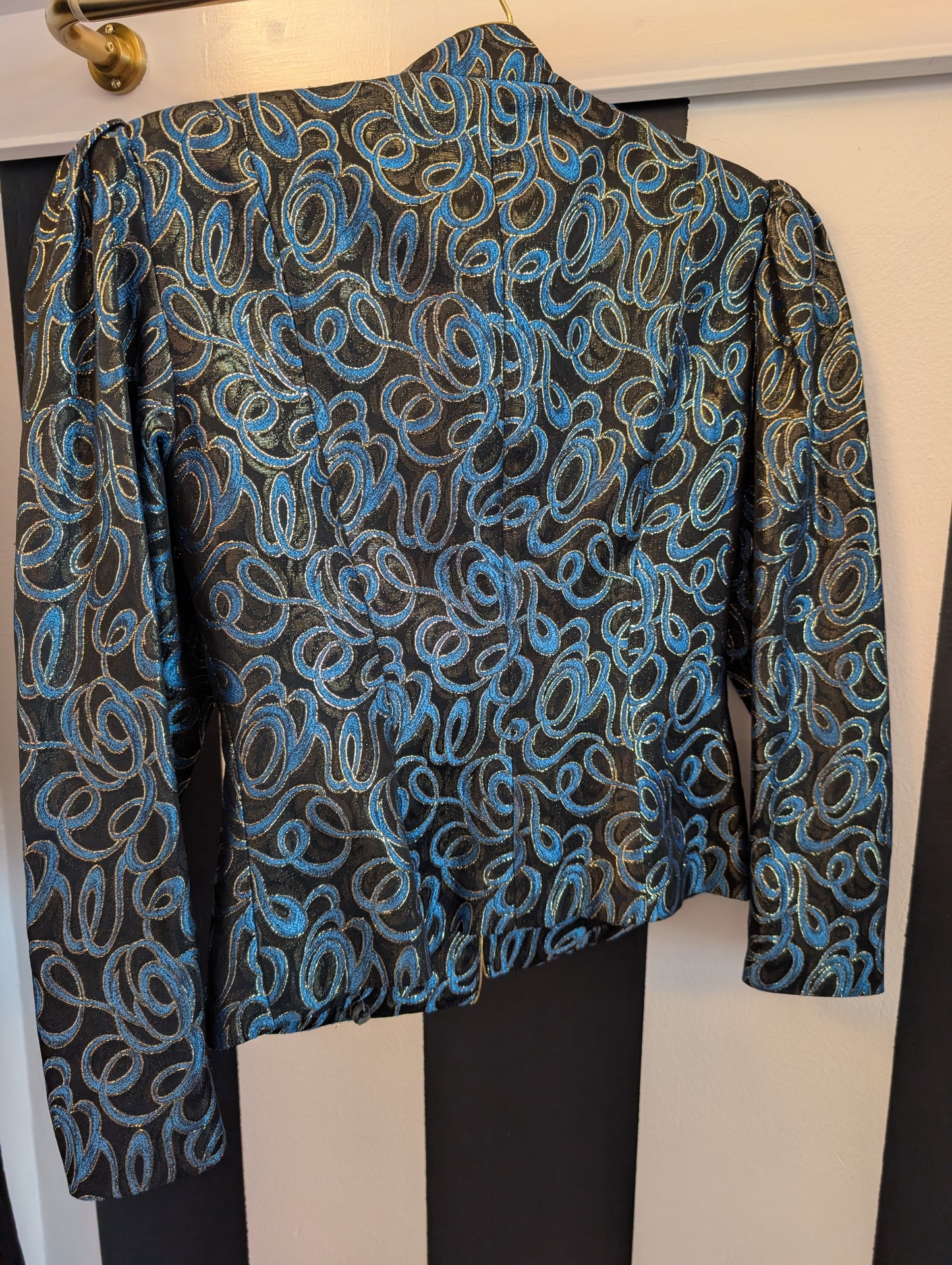 80s Guy Laroche Metallic Peplum Jacket