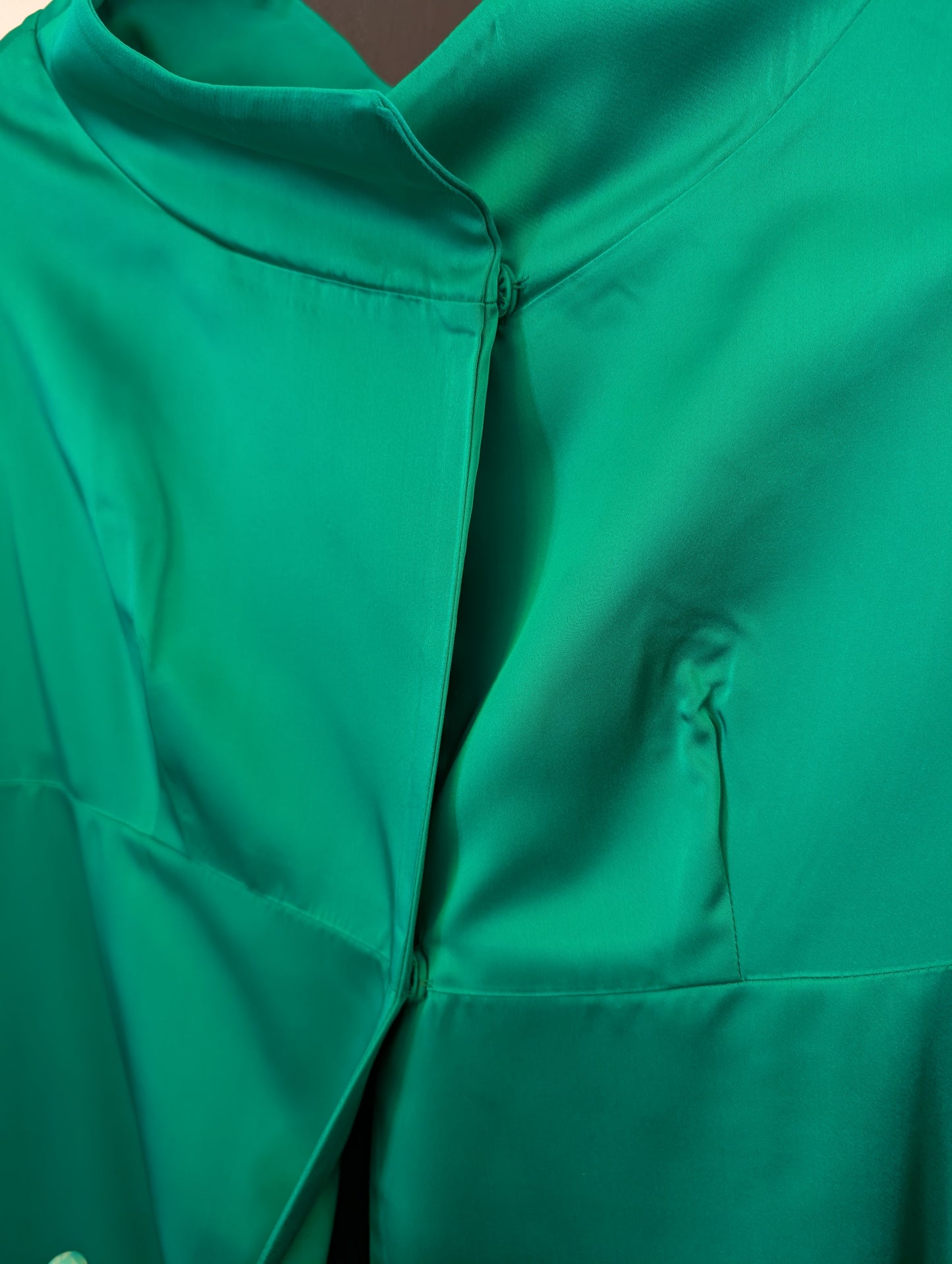 60s High Neck Satin Floor Length Jacket
