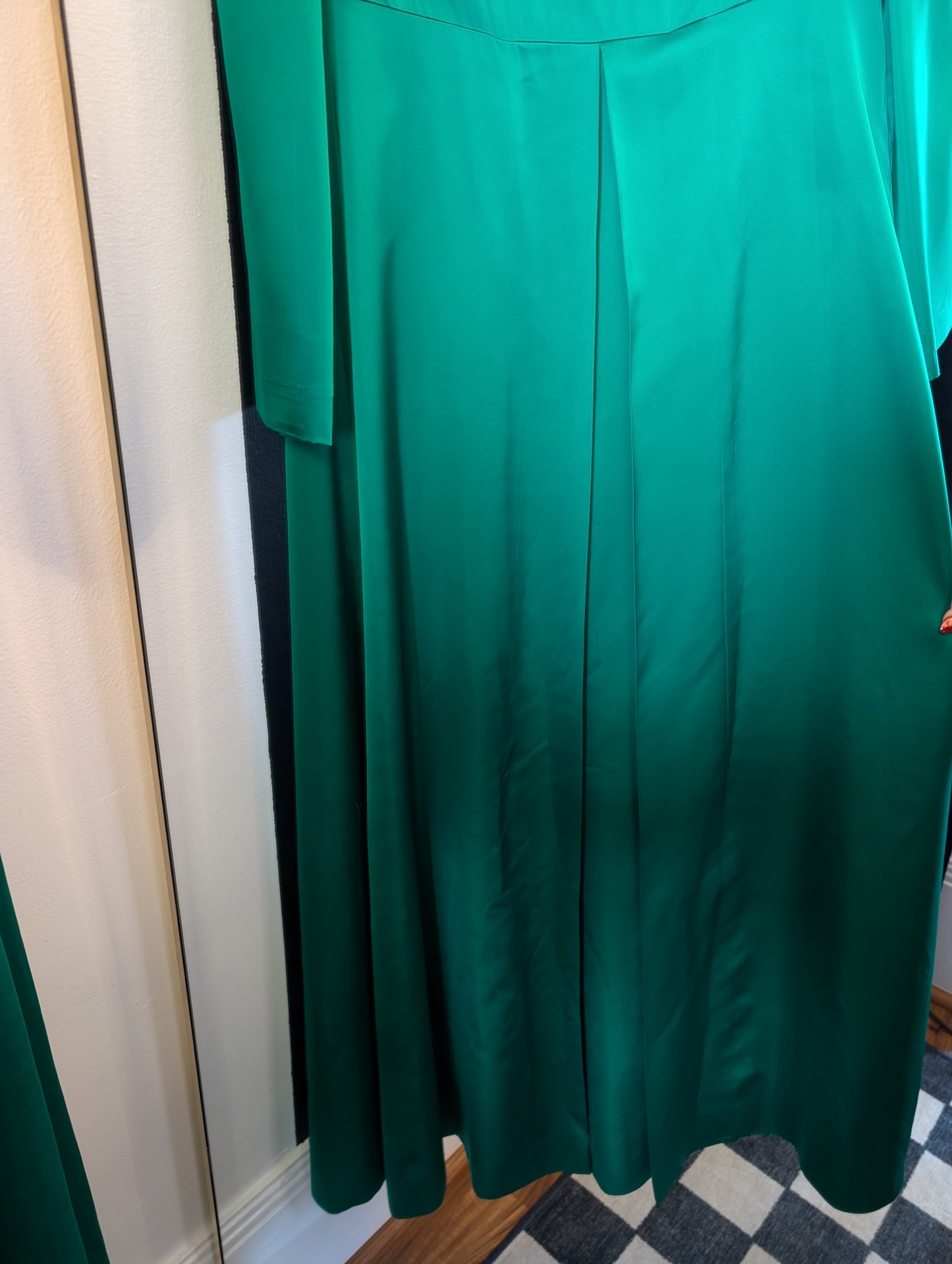60s High Neck Satin Floor Length Jacket