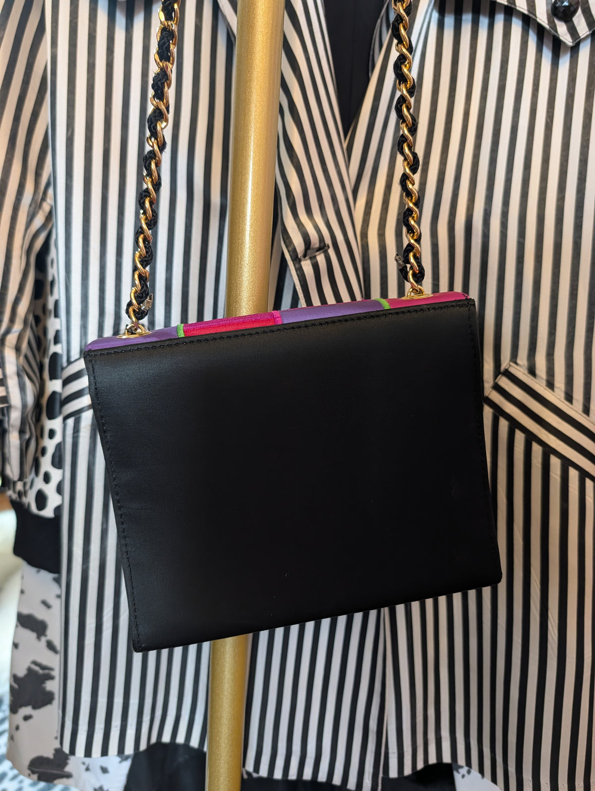 90s Color-Blocked Satin Crossbody Bag
