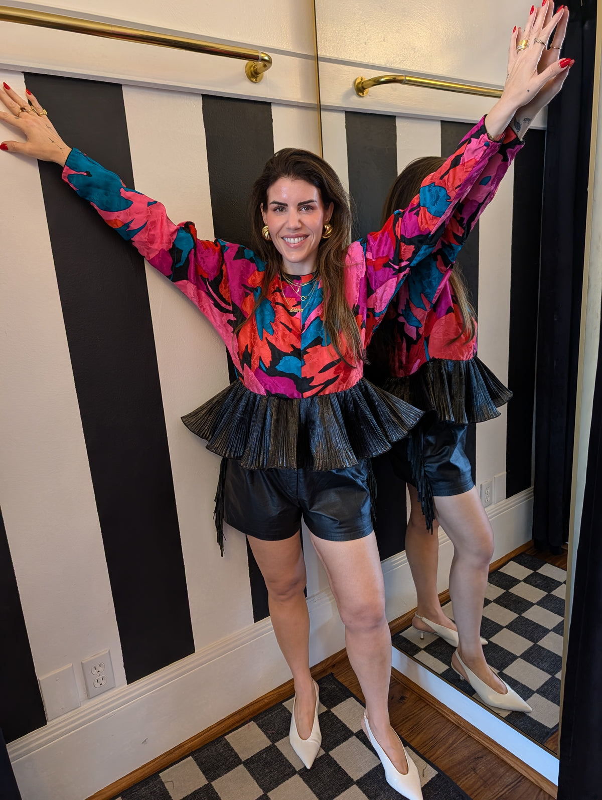 80s Fringe Leather Shorts