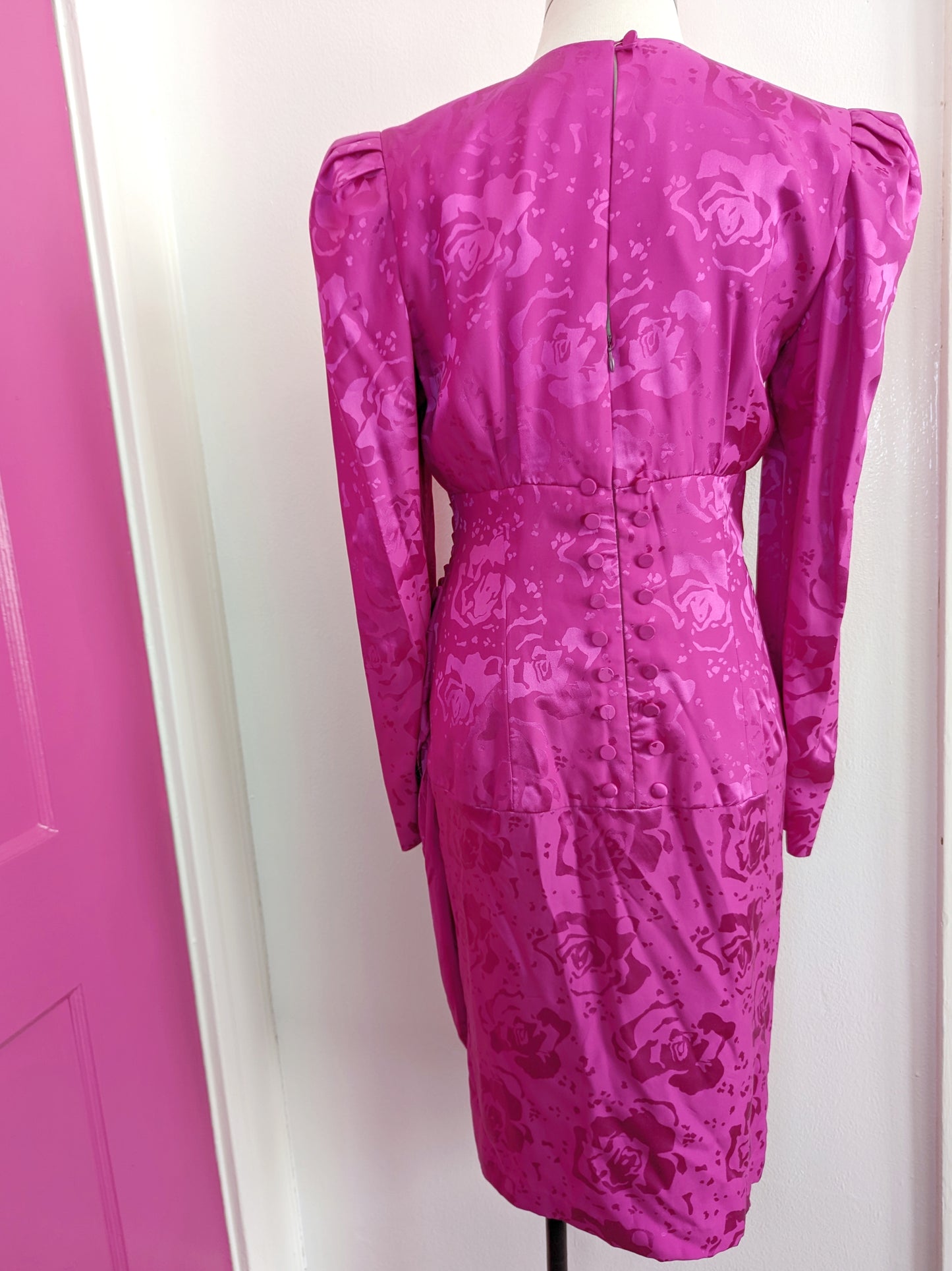 90s Carolina Herrera Pink Silk Dress