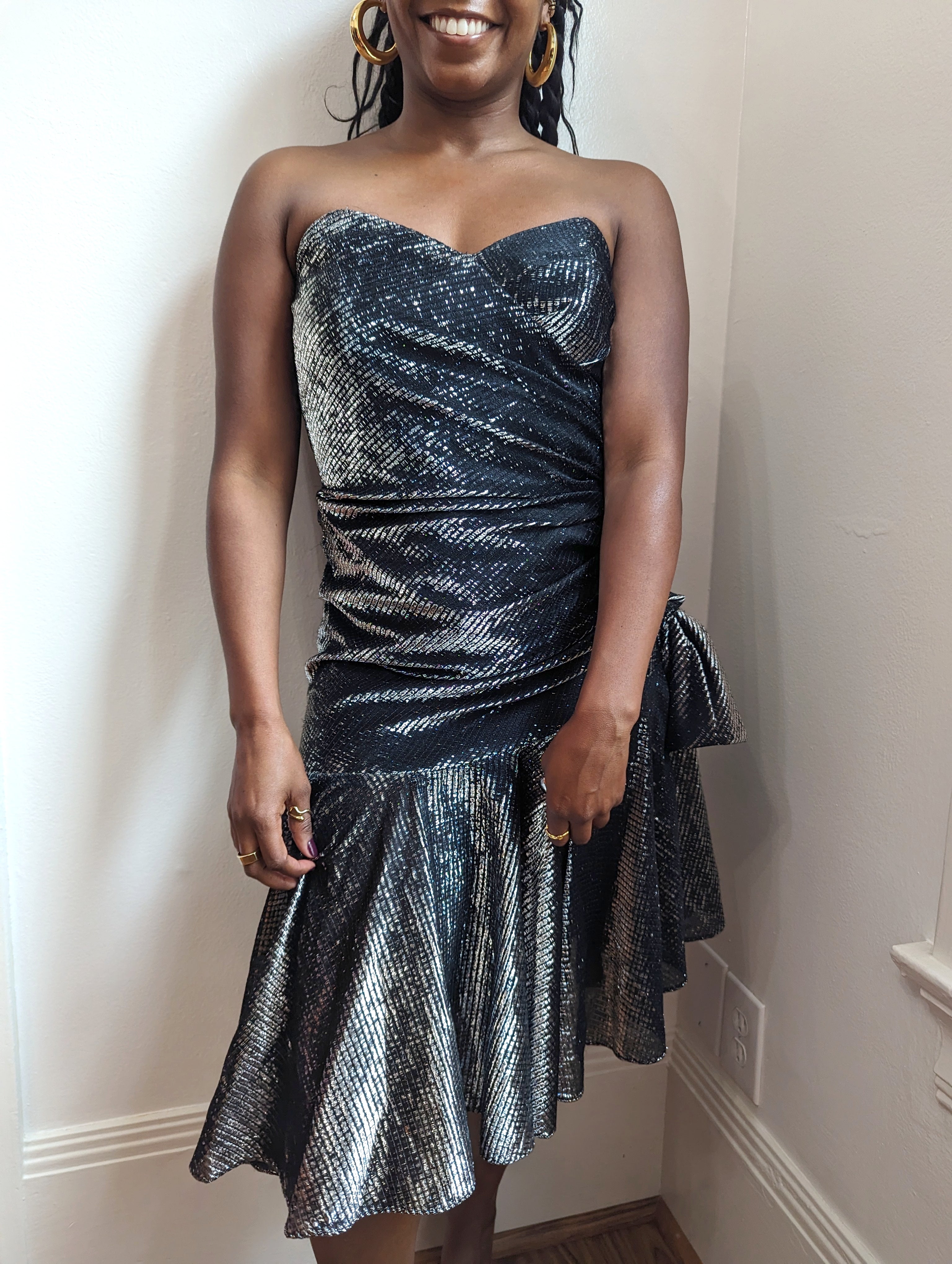 Metallic 2025 holiday dress