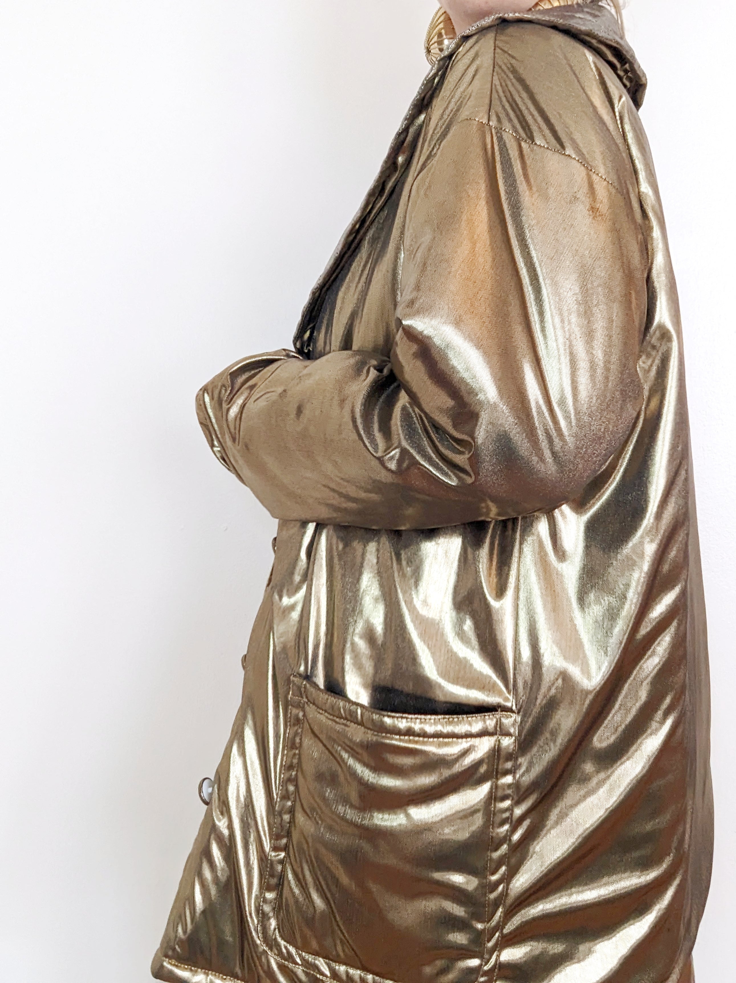 Gold on sale metallic raincoat