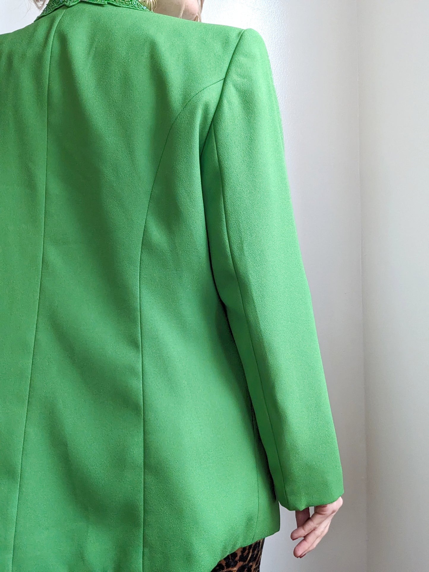 90s Green Embellished Sequin Blazer