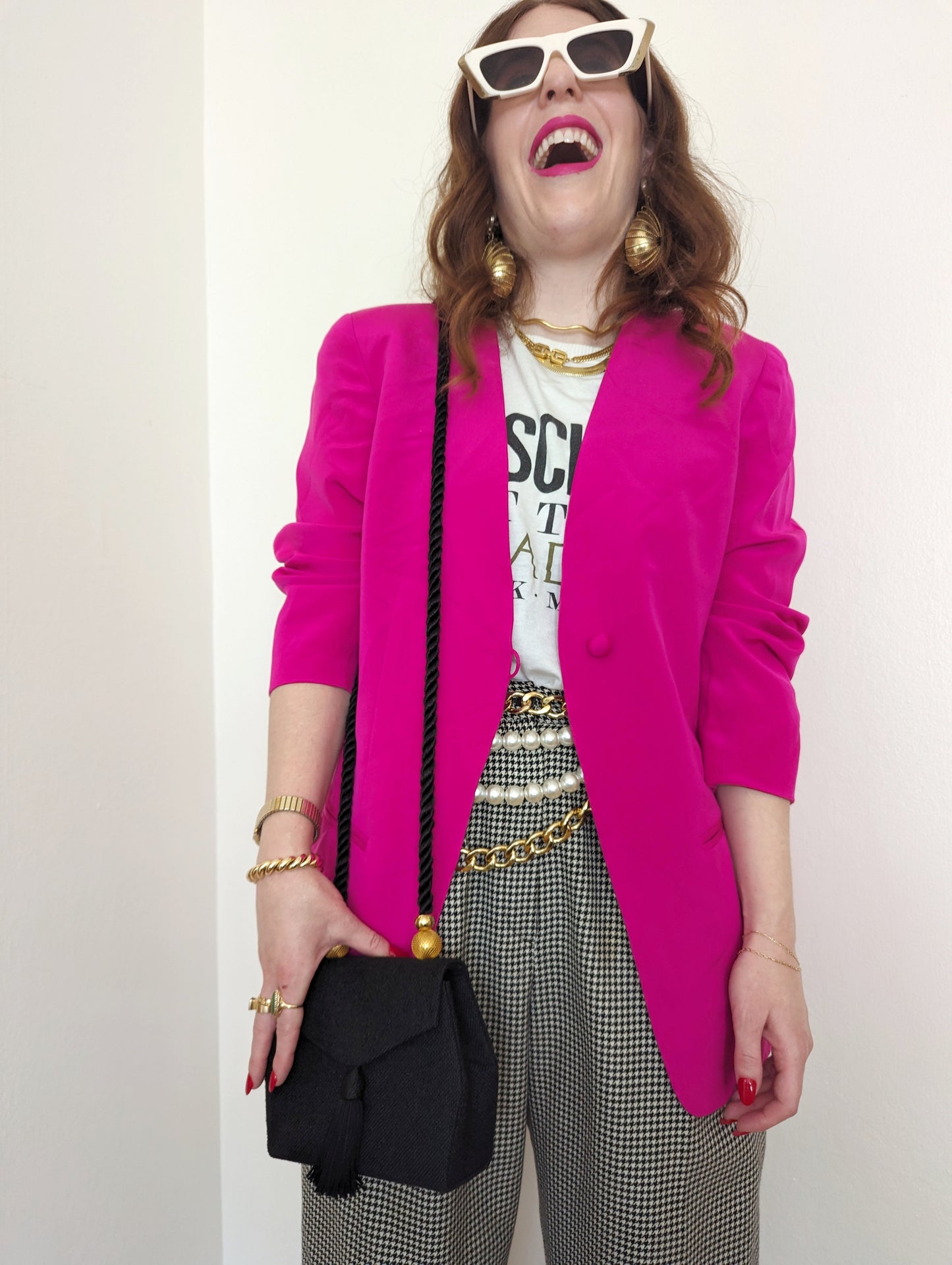 90s Hot Pink Silk Blazer