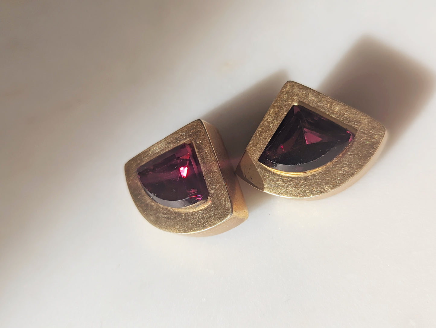 80s Purple Gem Stones Earrings